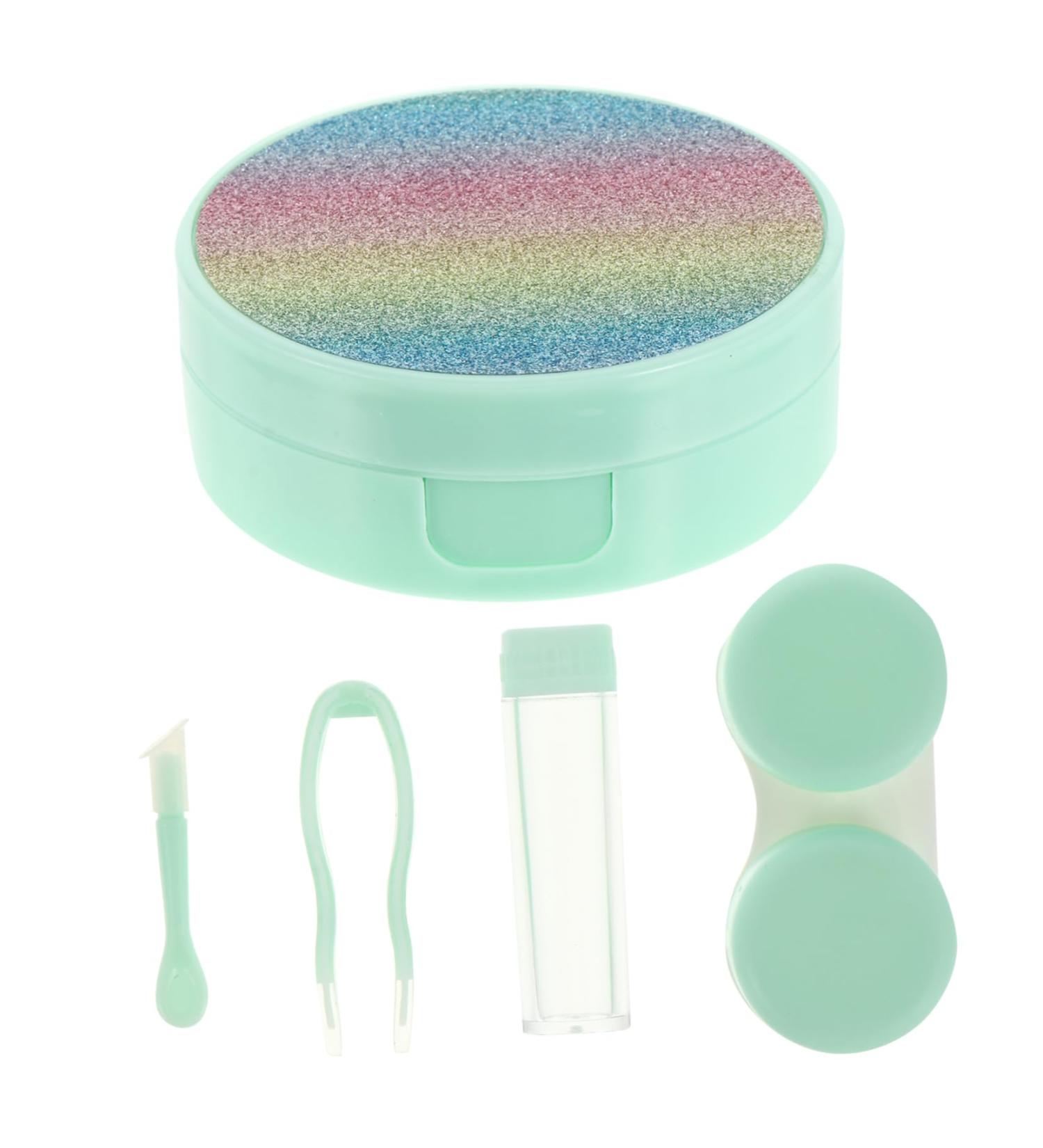 Lalafina Contact Lens Container Travel Case - Portable Plastic Eye Care Box with Mirror Green - Perfect for International Shipping - Buy Online on GoSupps.com