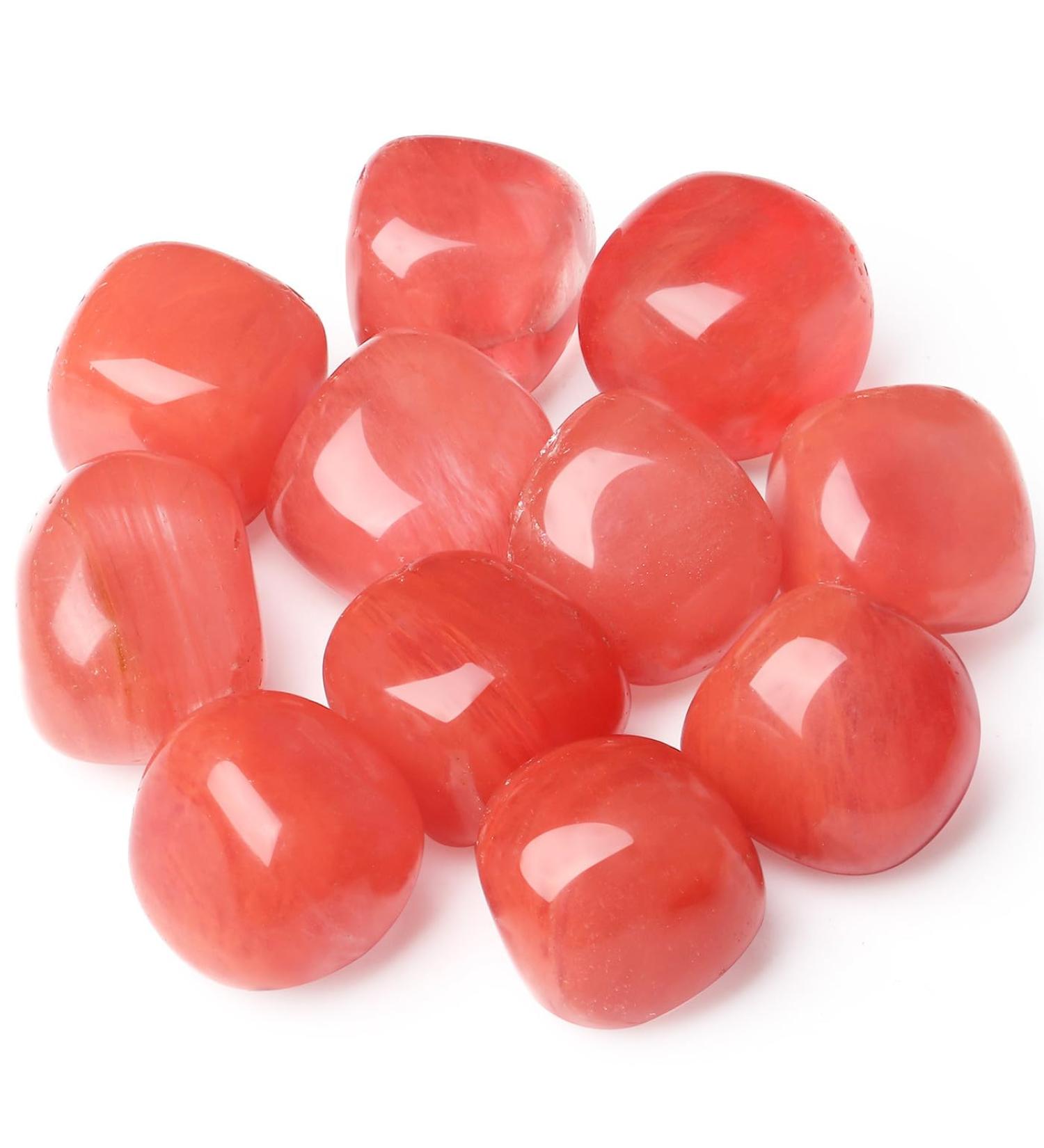 Xiannvxi Large Watermelon Tourmaline Drum Stones - Premium Healing Crystals & Gemstones for Energy and Balance - Buy Online on GoSupps.com