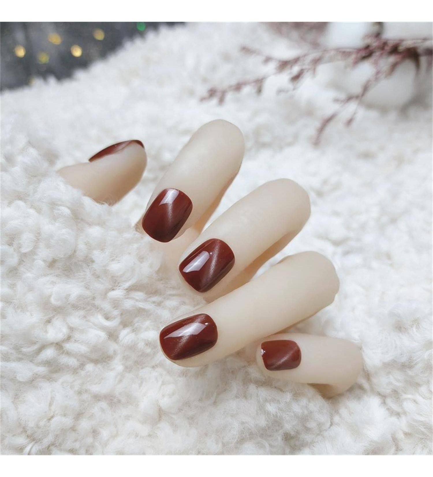 Press on Nails Short Fake Nails 24Pcs Shiny Red False fingernail with Self-Adhesive Jelly Nail Glue Tabs Press On False Nails - Buy Online on GoSupps.com