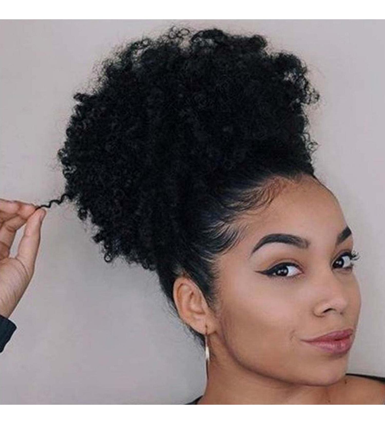 Faderr Afro-Puff Wig - Short Curly Synthetic Hair Extension for Updos (1#) | Shop Internationally - Buy Online on GoSupps.com