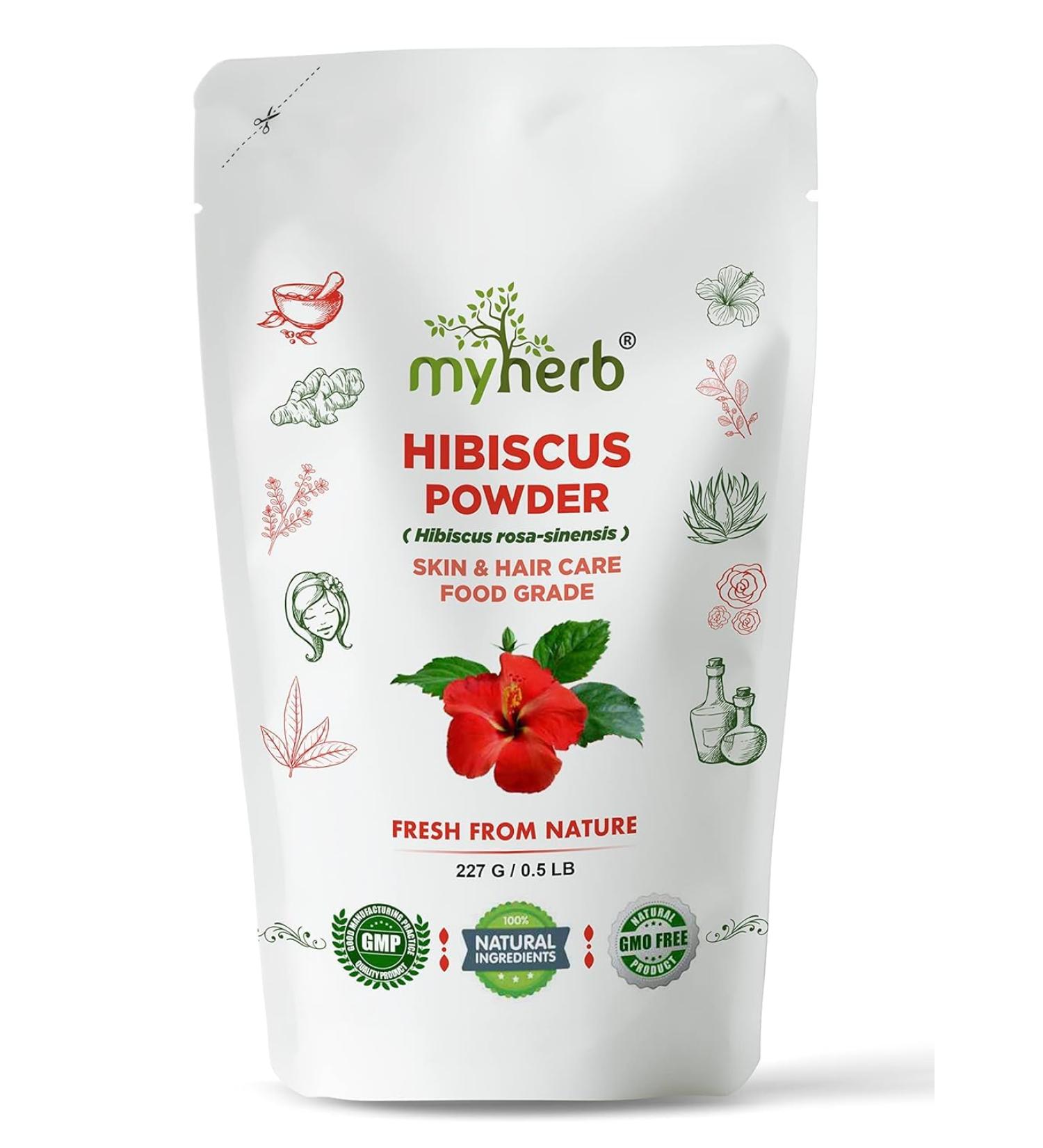 Hibiscus Powder for Hair Growth & Skin Masks | 227 gm - For Men & Women - Ship Internationally - Buy Online on GoSupps.com