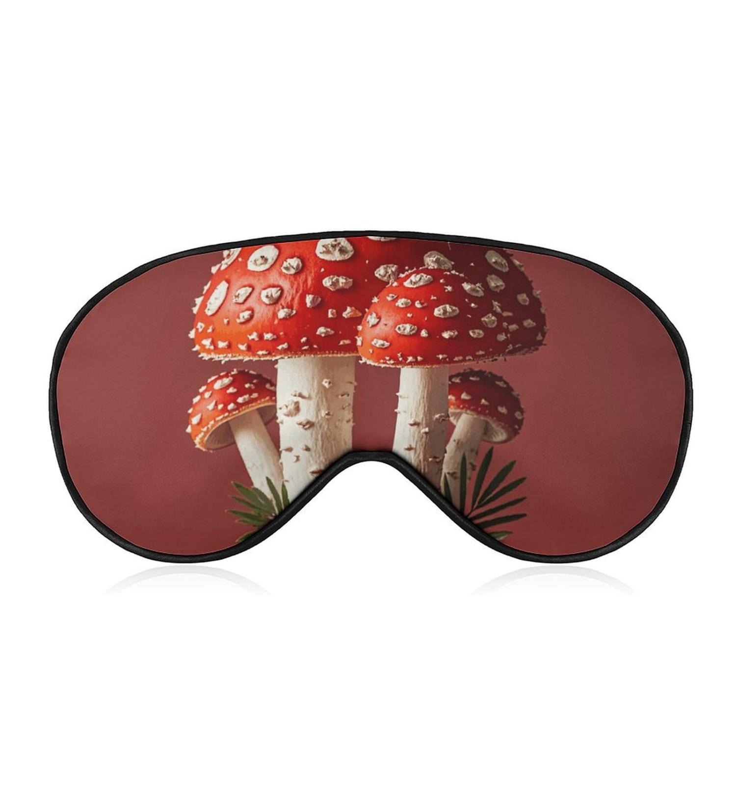 Sleep Mask for Men & Women - Breathable Red Mushroom Eye Cover | Adjustable Light Blocking Eyeshade for Sleep & Naps - Buy Online on GoSupps.com