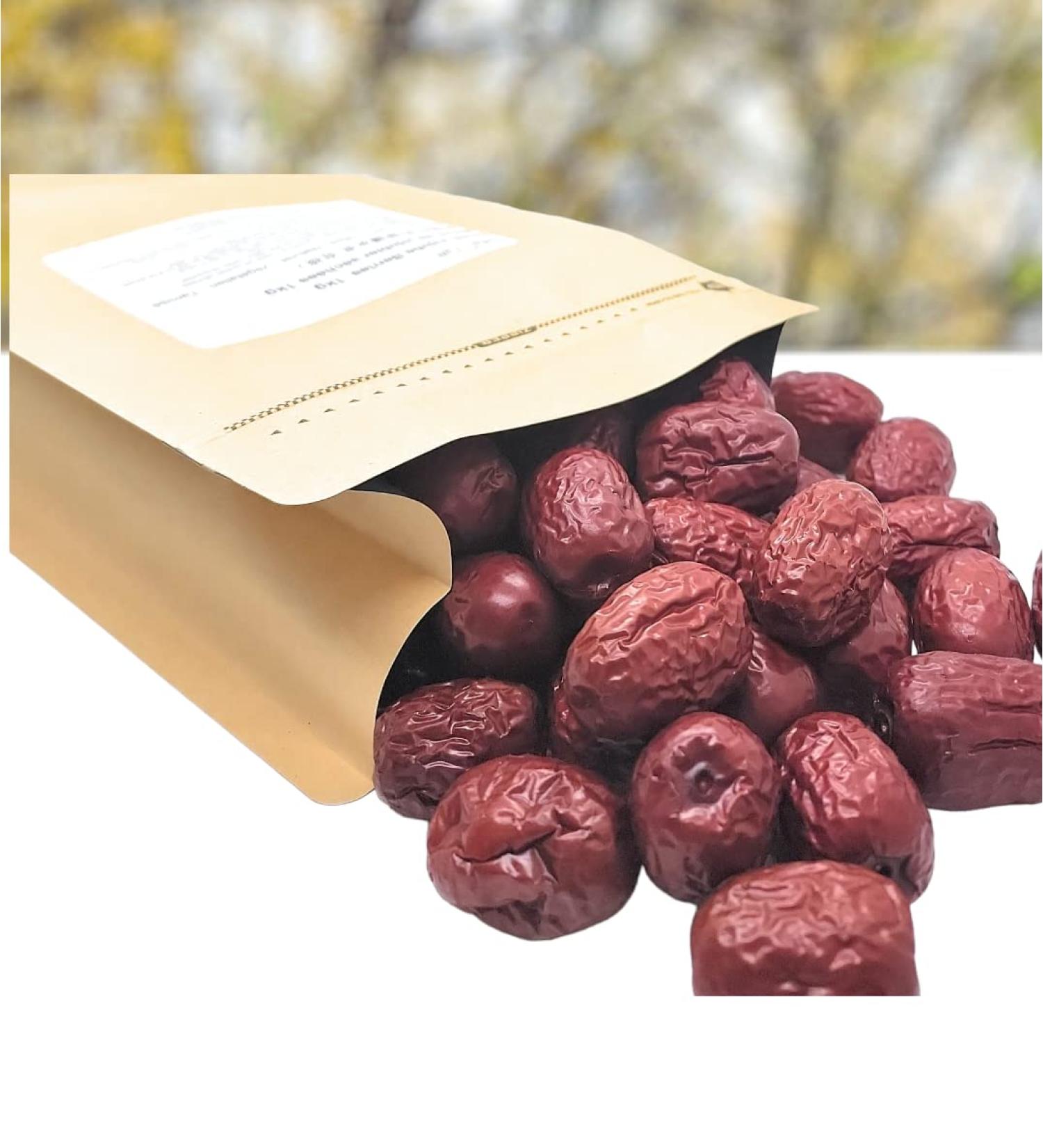 Herbal Cure - ziziphus jujuba dried red dates jujube da zao hong zao 1kg - Natural Vegan Clean Fresh & Delicious Berries - Product of China - Buy Online on GoSupps.com