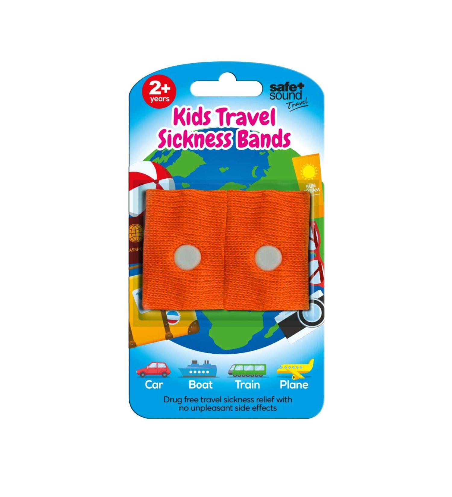 Safe and Sound Travel Sickness Bands for Ages 2+. Colour Received Will Vary. 2 Per Pack
