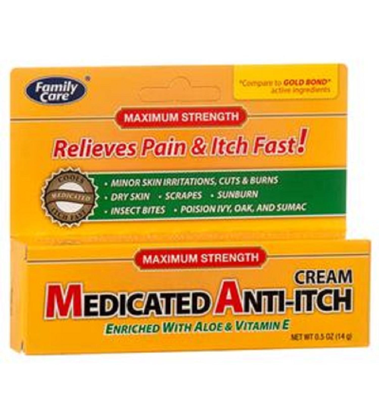 Medicated Anti-itch Cream with Aloe & Vitamin E 0.5 oz (14 g)