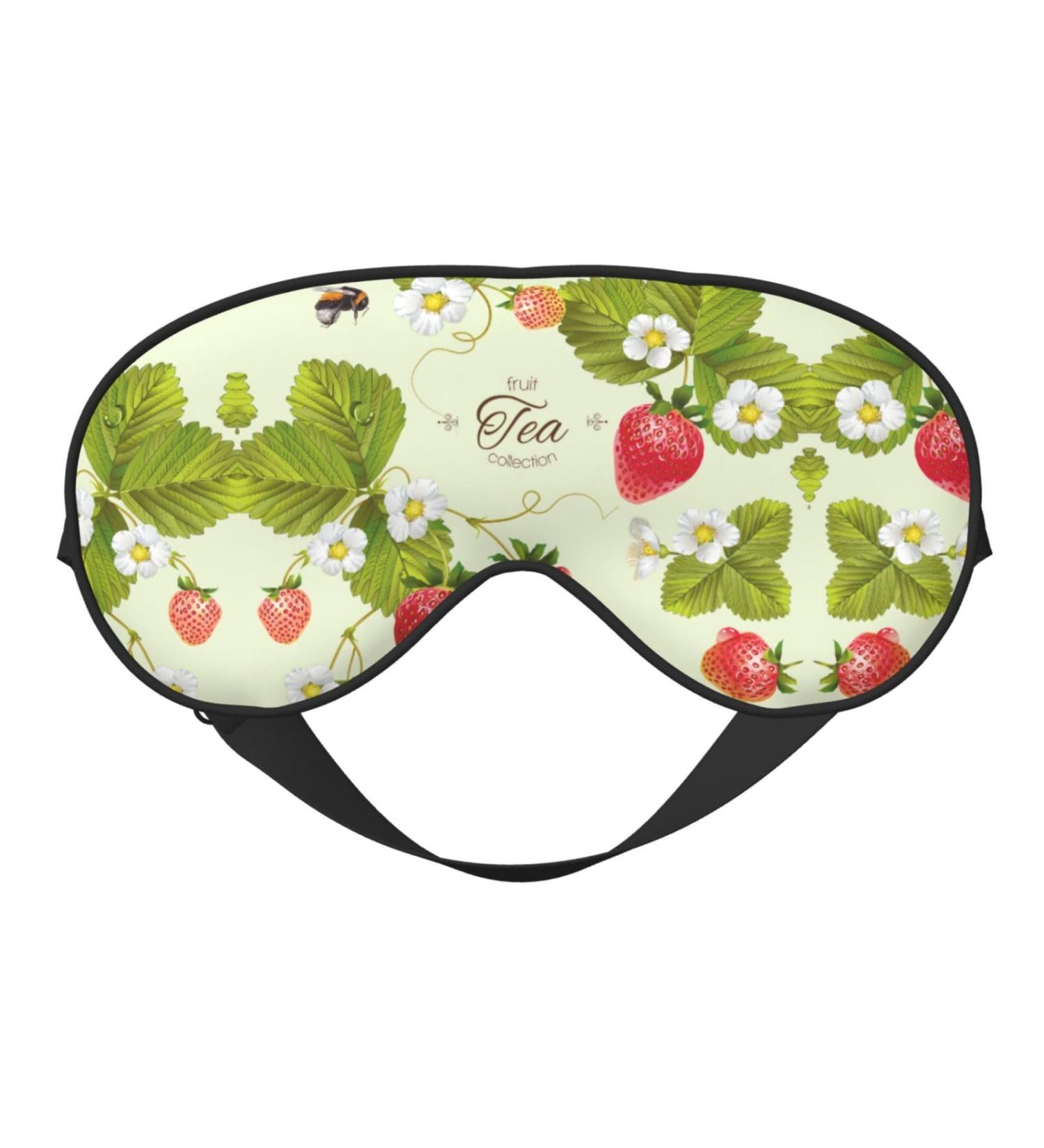Lovely Strawberry Print Unisex Sleep Mask - Double-Sided Eye Mask for Sound Sleep & Skin Care - Buy Online on GoSupps.com