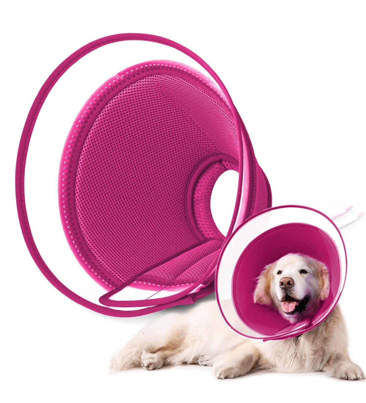 Shop XL Red Halskrause Dog Leak Protection Collar - Soft Adjustable Breathable Elizabethan Neck Band for Pets - Buy Online on GoSupps.com