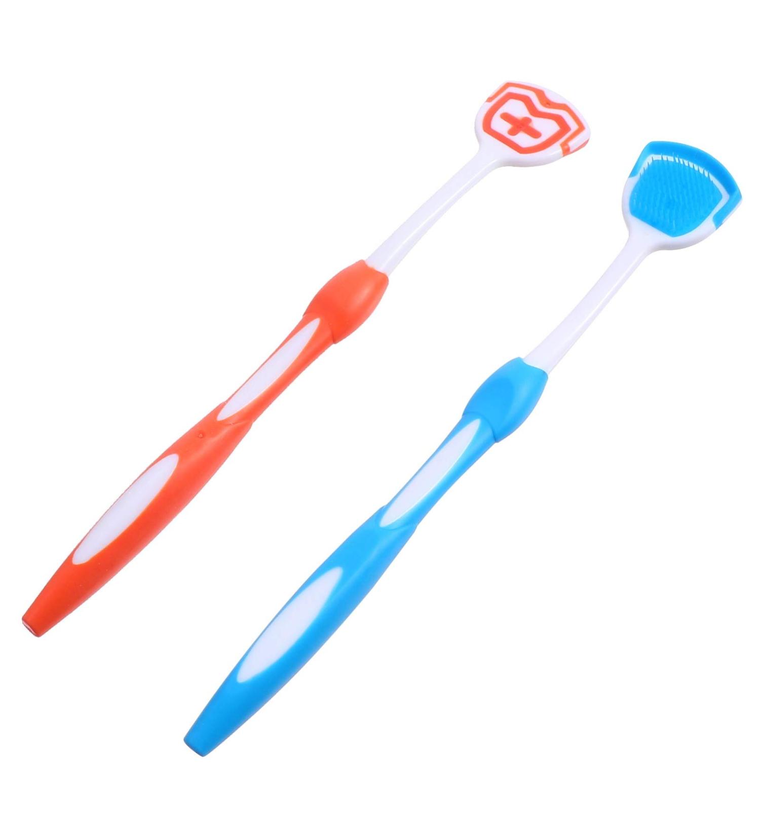 EXCEART 2pcs Tongue Scraper Cleaner Set - Fresh Breath Tongue Cleaner Brush for Adults - Buy Online on GoSupps.com
