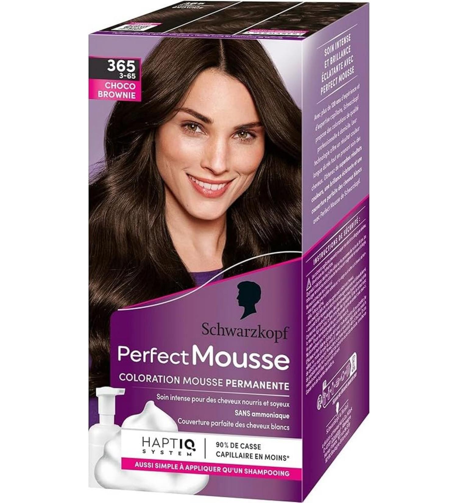  Schwarzkopf Schwarzkopf - Perfect Mousse - Hair Colour - Permanent Mousse without Ammonia - Care Mask 96% Natural Ingredients - Chocolate Brownie 365 1 Unit (Pack of 1) - Buy Online on GoSupps.com