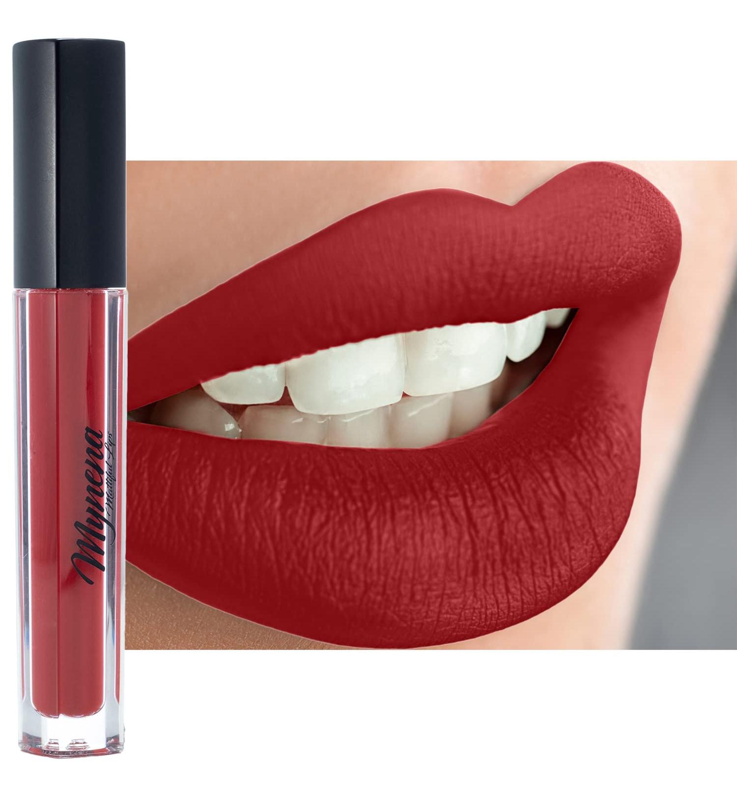 Mynena Hot Red Matte Liquid Lipstick - Long Lasting & Waterproof | Lola - Buy Online on GoSupps.com