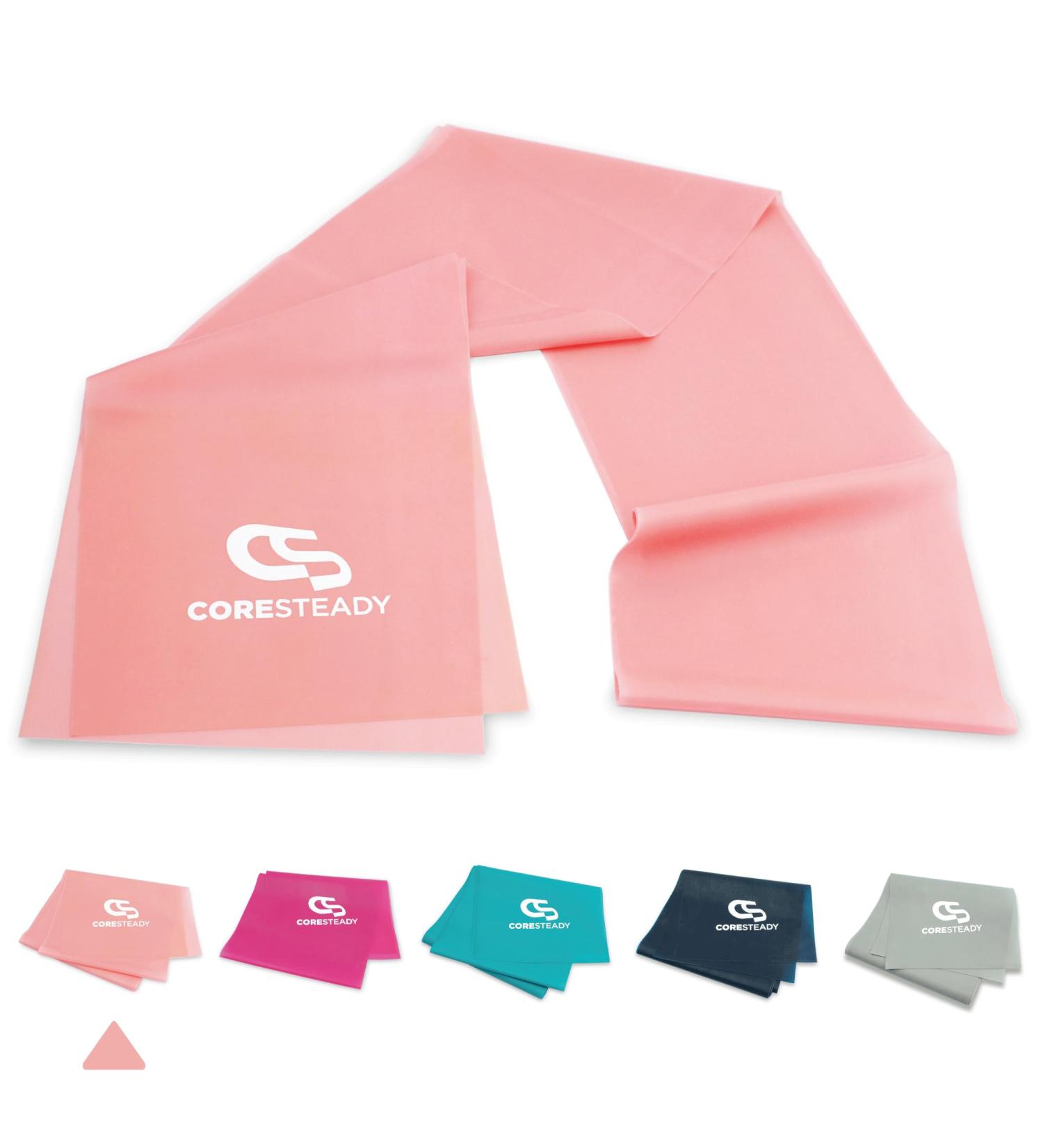 Coresteady Resistance Band for Men & Women - Pink 2 Metre Exercise Band for Strength & Flexibility - Fitness, Pilates, Yoga & Physio - With Exercise Guide - Buy Online on GoSupps.com
