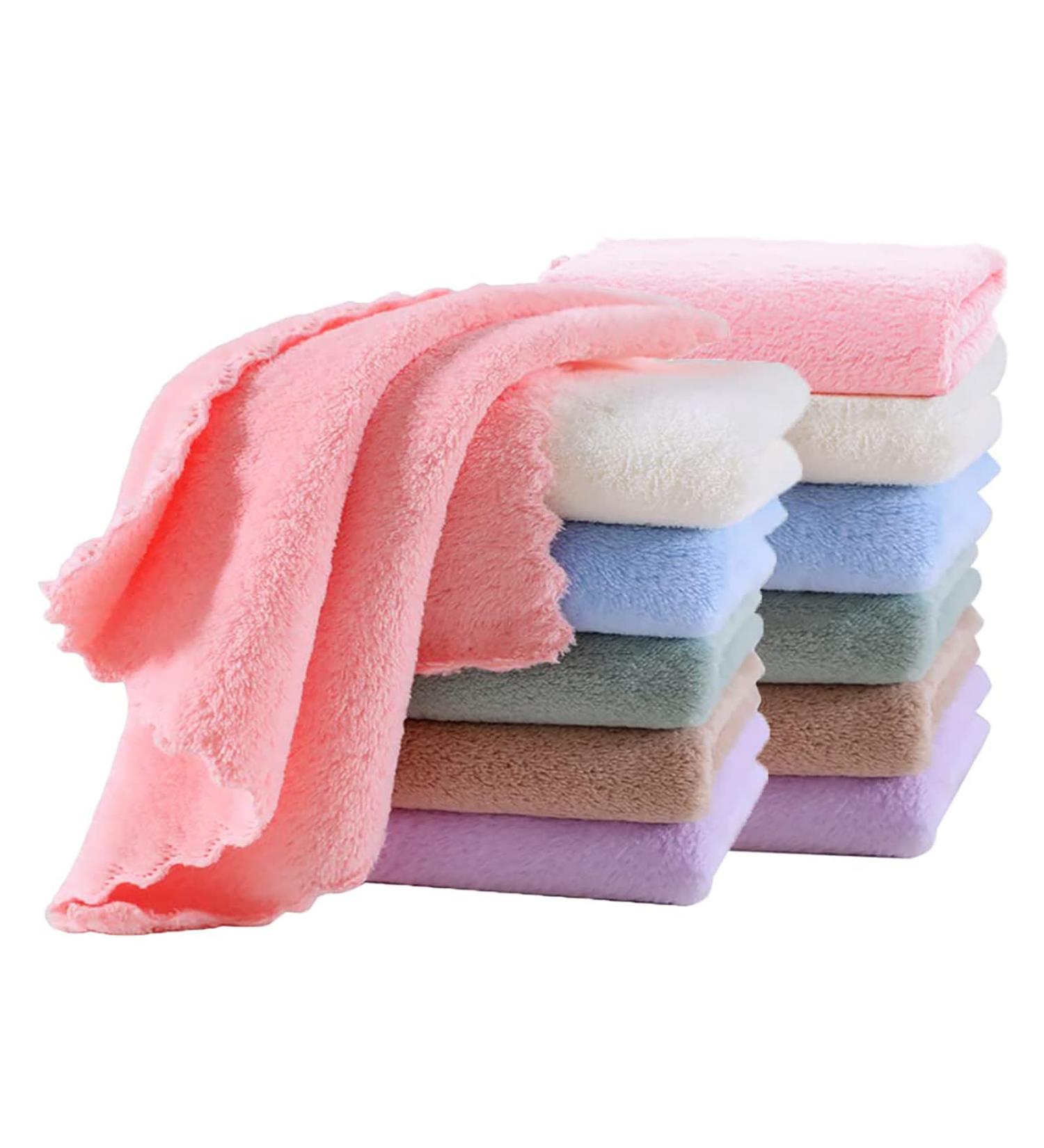 Buy Pfimigh 12-Pack Baby Walker & Coral Fleece Slippers | Extra Absorbent Soft Washcloths for Sensitive Infant Skin - Multicolored 25x25cm - Buy Online on GoSupps.com