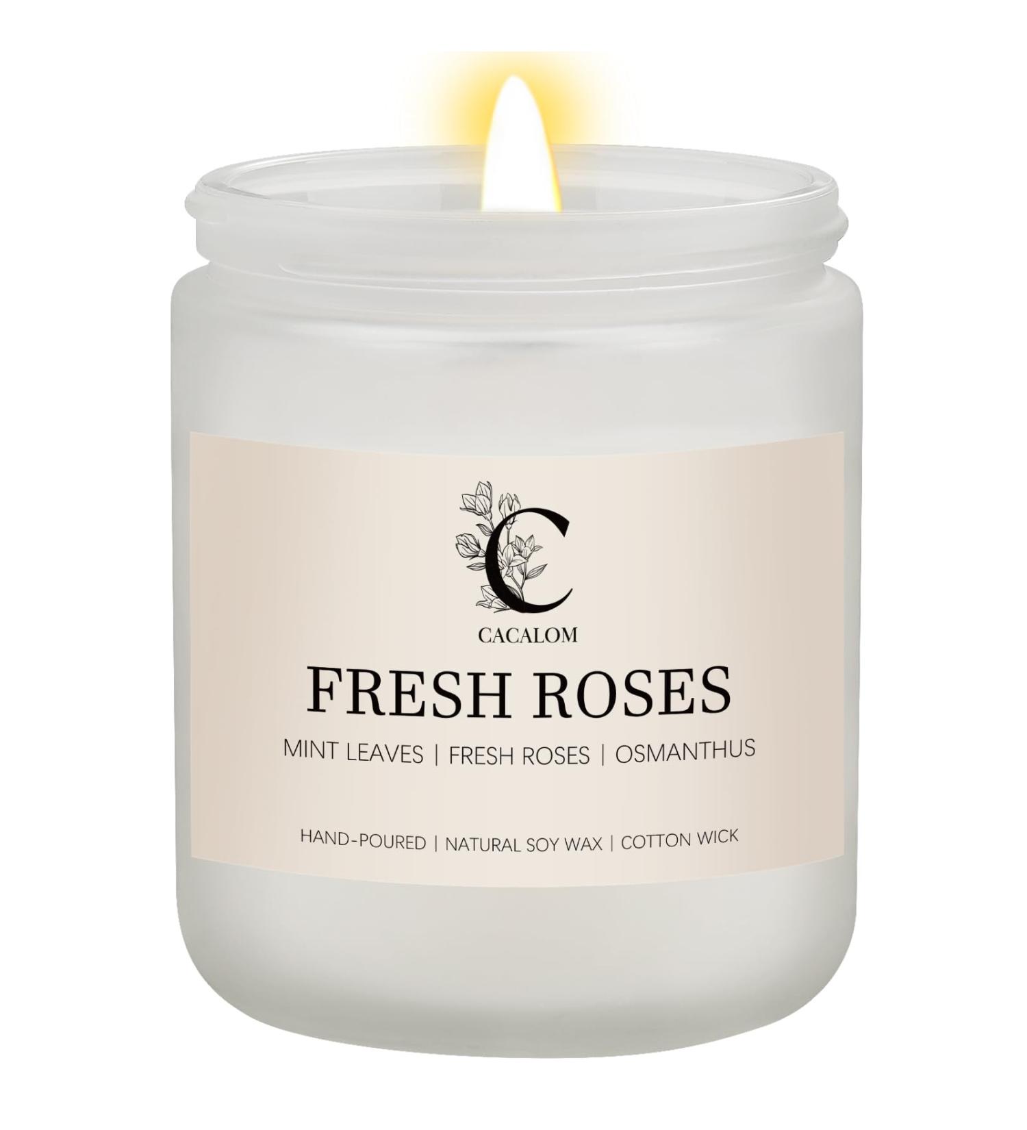 Fresh Roses Scented Candles - Long Lasting Soy Wax Jar Candles for Home | Stress Relief | 7 oz International Shipping Available - Buy Online on GoSupps.com