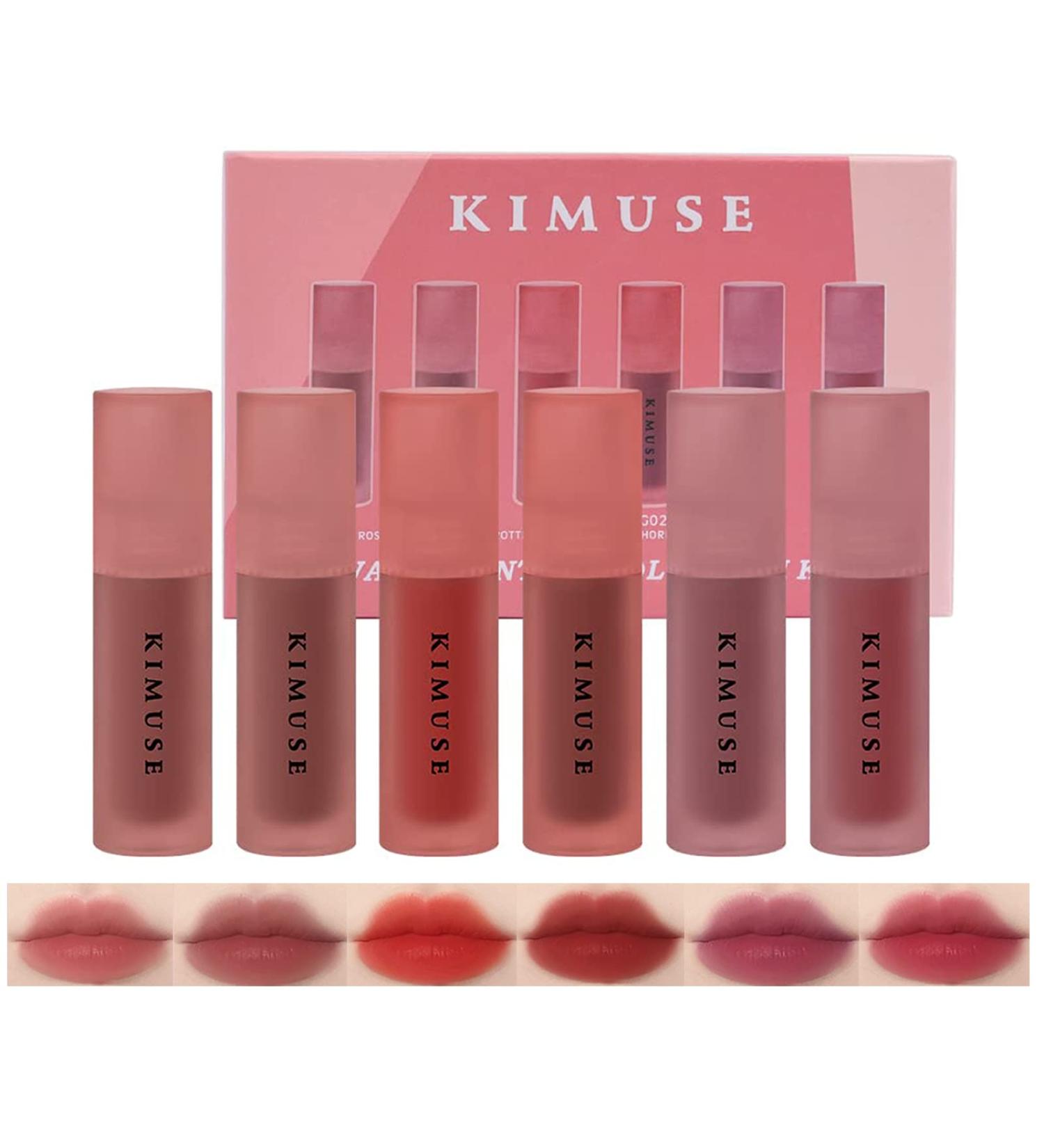 6 Colors Lip Glaze Stain Tint Set - Long Lasting Water Matte Lip Kit - Buy Online on GoSupps.com