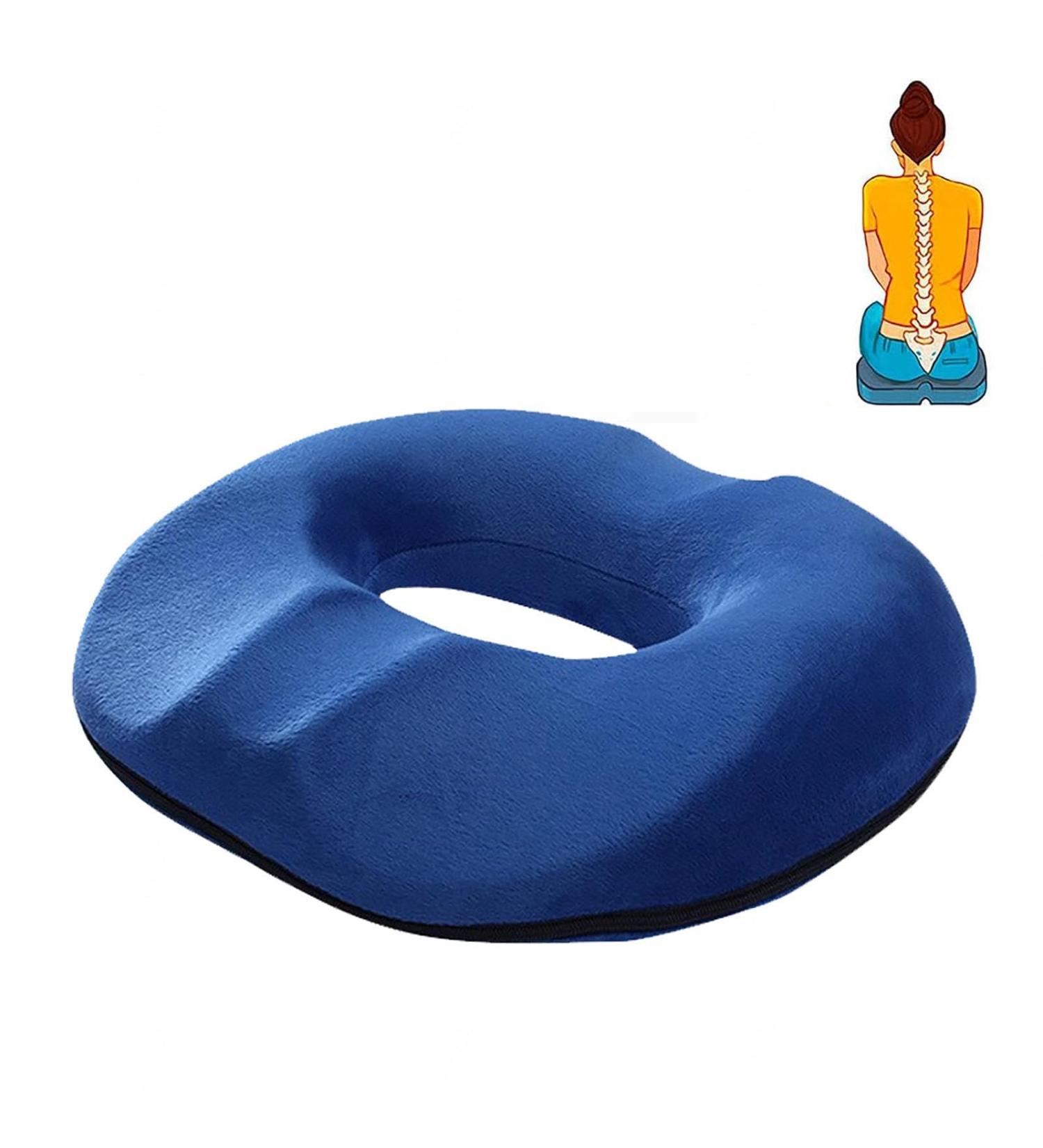Donut Cushion for Tailbone Pain Memory Foam Car Seat Cushion Premium Memory Foam Washable Donut Pillow for Tailbone Pain for Back Coccyx Tailbone Pain Relief Blue - Buy Online on GoSupps.com