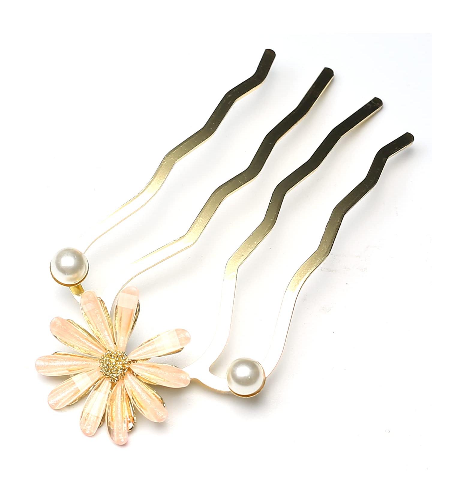 QinGoo Hair Pins Hair Accessories for Beautiful Women and Girls Headpiece Elegant Hair Accessory (Pink) - Buy Online on GoSupps.com