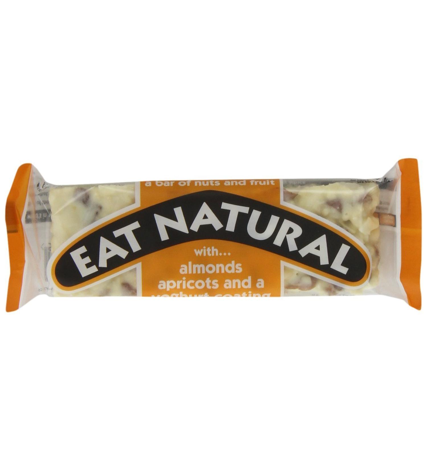 Eat Natural - Almond & Apricot Bar - Yoghurt Coated - 50g x 12 - Buy Online on GoSupps.com