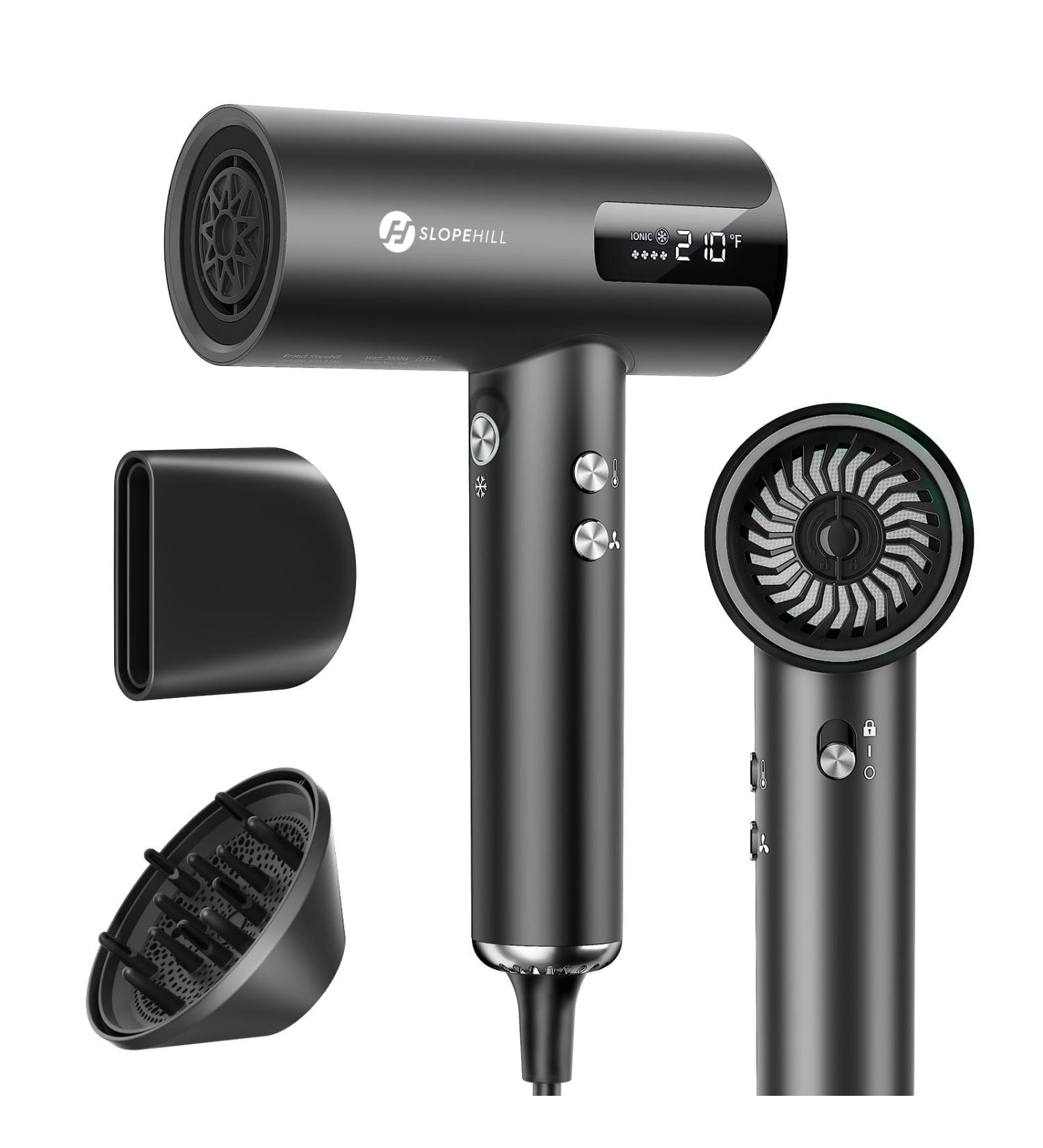 Hair Dryer - Slopehill Ionic Professional Blow Dryer with High-Speed Brushless Motor Portable & Quiet for Salon/Home/Travel - Fast Drying Men & Women - Add Concentrator - Buy Online on GoSupps.com