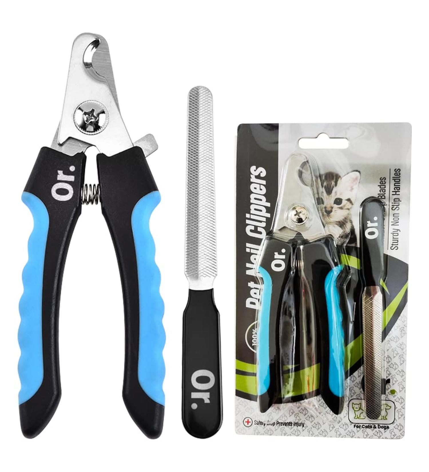 Pet Nail Clippers for Dogs Cats Rabbits Guinea Pigs - Safety Lock, Protective Guard - Medium, Large, Small Breeds - 6 Blue - Buy Online on GoSupps.com