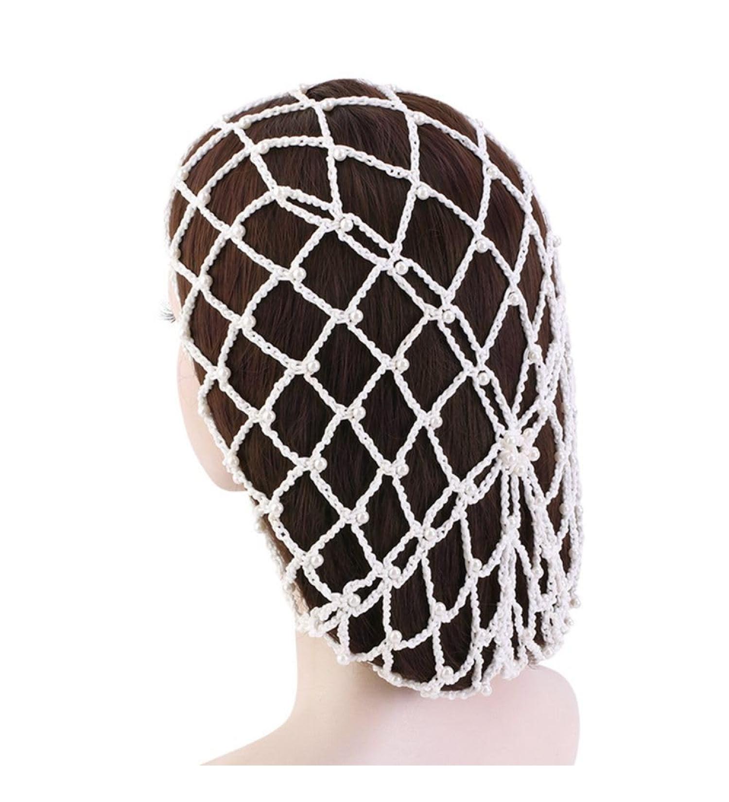 Chuyix Women's Pearl Crochet Hair Network Snood - Sleep & Style Mesh Bun Hair Nets for Girls - Buy Online on GoSupps.com