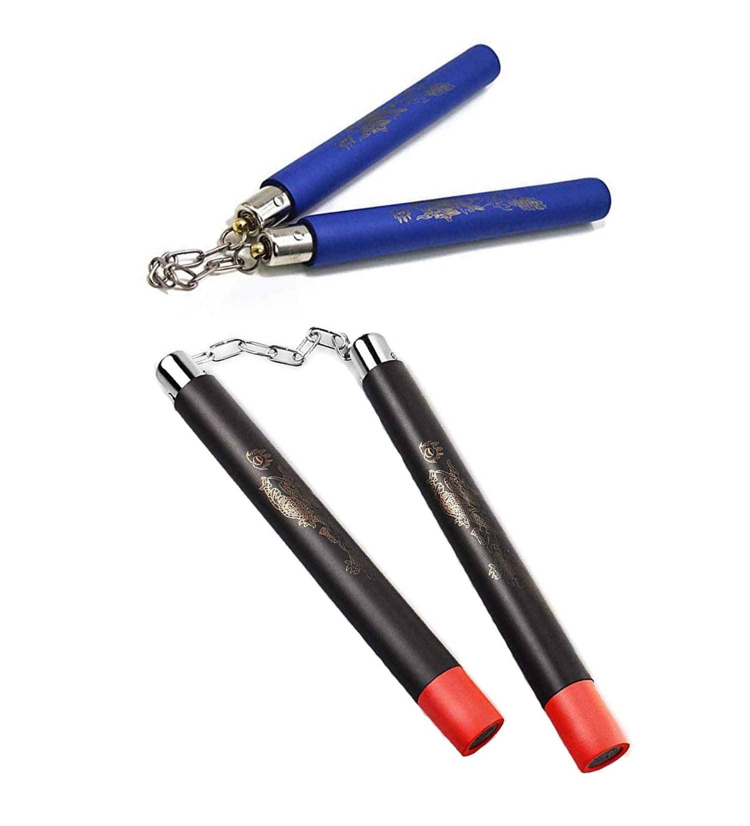 Squadare Foam Nunchucks for Beginners, Kids, Martial Arts Training Equipment, Ninja Toys, Practice Nunchucks with Soft Handles, Cord Nunchaku, Set of 2