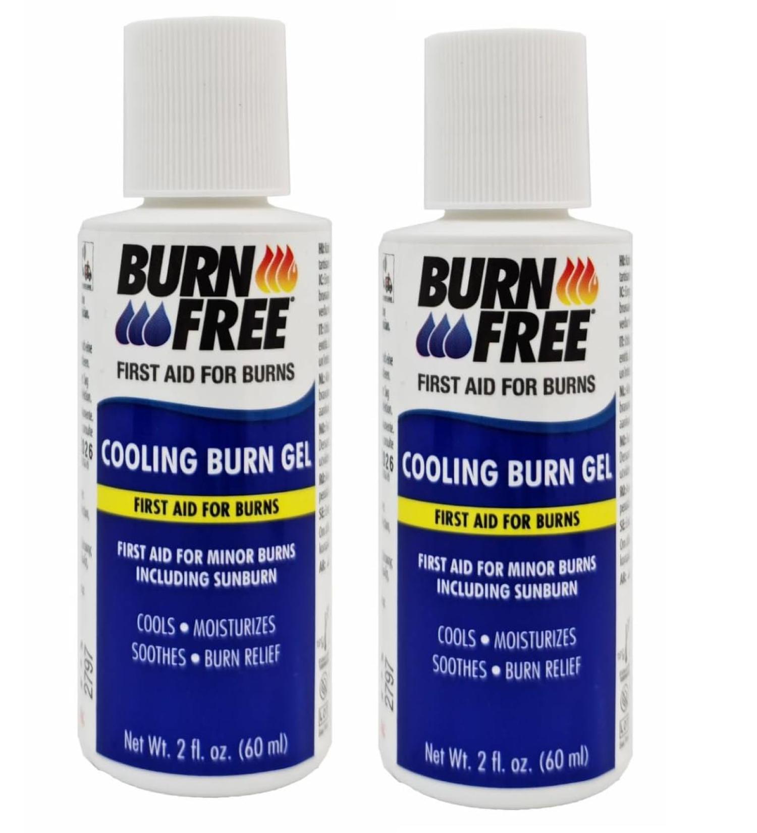Burn Free Cooling Burn Gel Travel Size Two Pack | 2 x 2 Ounce Bottles