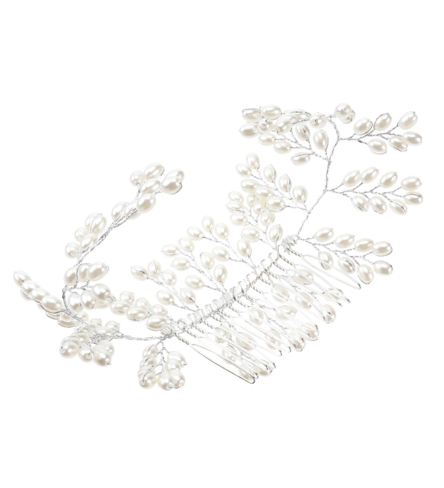 minkissy Accessories wedding hair accessories bridal hair Handmade hair Simulated pearls hair white hair accessories bride headpieces for wedding women hair wedding hair Comb - Buy Online on GoSupps.com