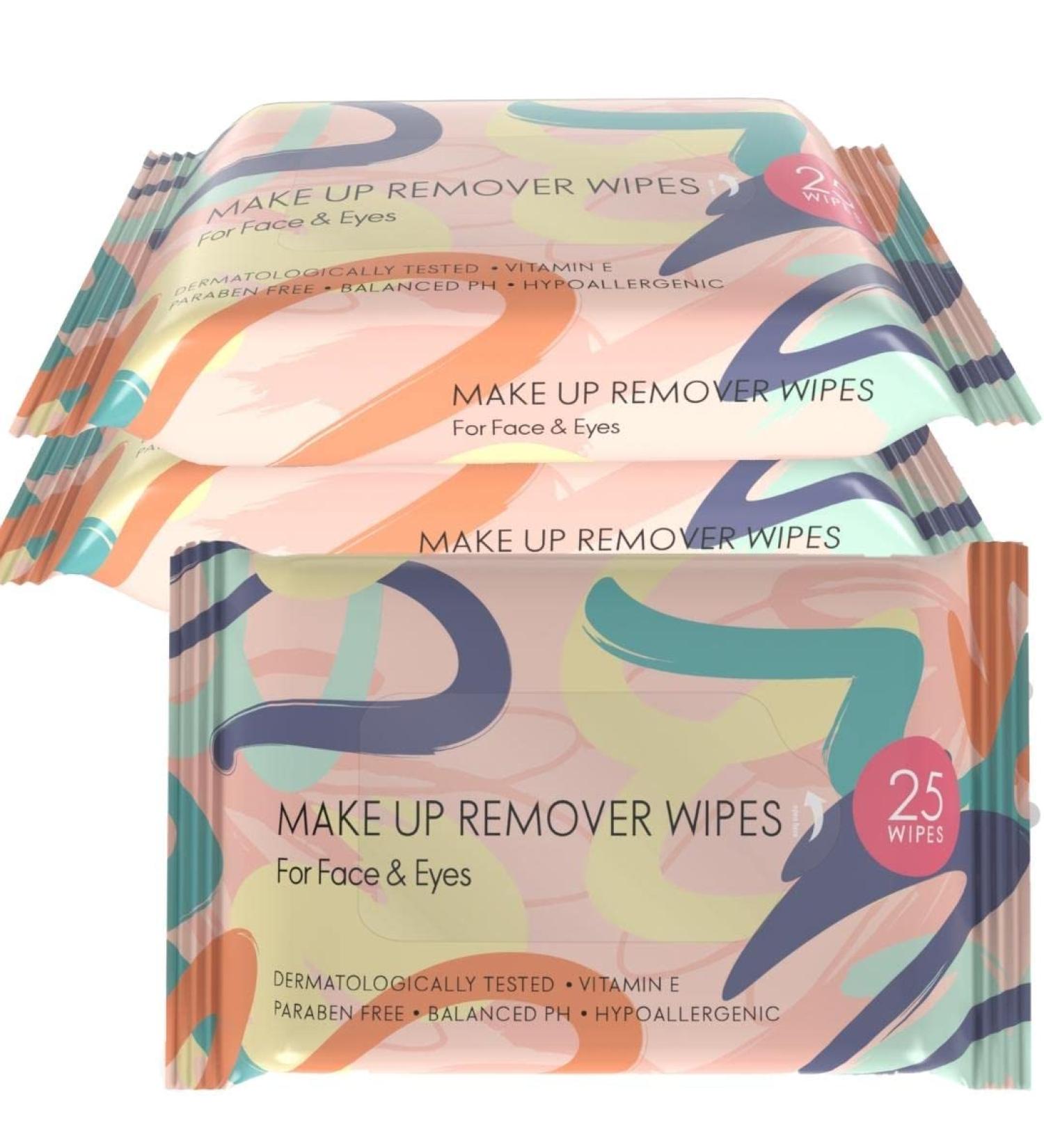 GR Cosmetics Makeup Remover Wipes - Hypoallergenic Facial Cleansing Cloths for Face and Eyes - 25 Ct (3 Pack) - Buy Online on GoSupps.com