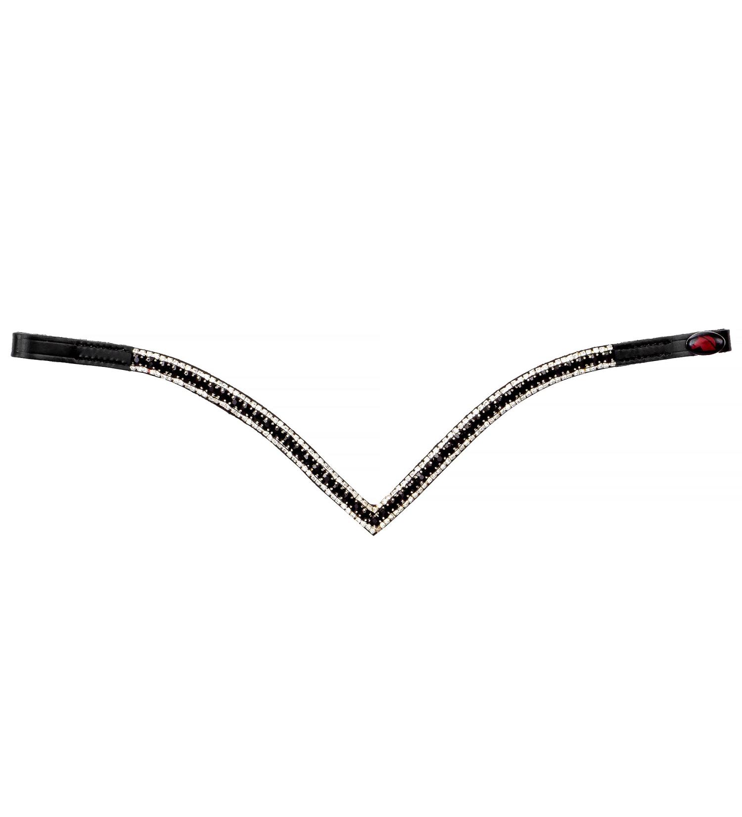 Start Wodenhringriemen Horse Glitter Headband - Leather Diamond Strap for Bridle - Warmblood Thoroughbred & Pony Size - COB Black/Black - International Shipping Available - Buy Online on GoSupps.com
