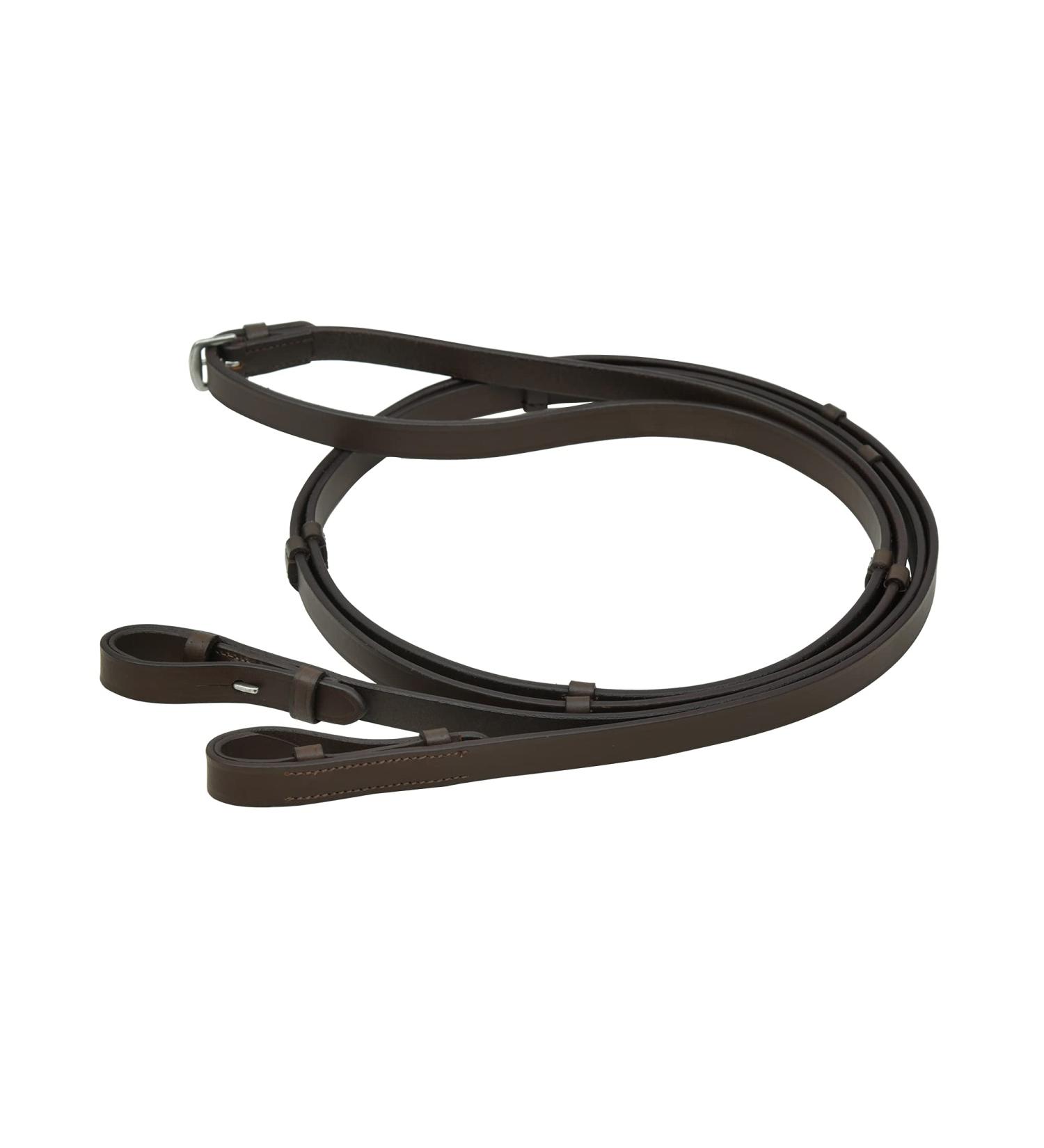 SHE Leather Reins with Stoppers - Brown Full Size | Premium Equestrian Gear for International Shipping - Buy Online on GoSupps.com