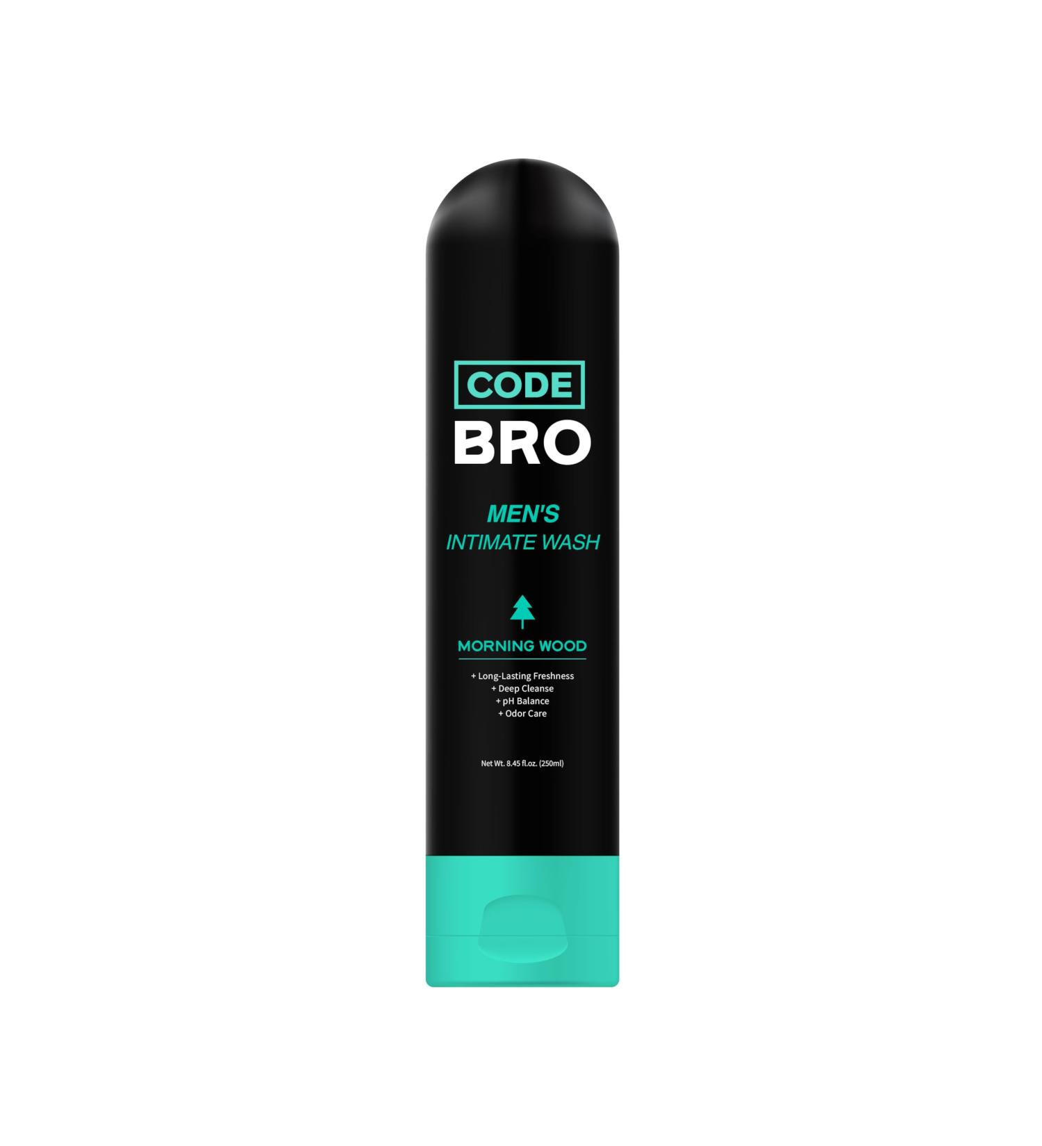 Code Bro Men's Intimate Wash Morning Wood - Shower Stuff for Men (250ml 8.45 fl oz) - Buy Online on GoSupps.com