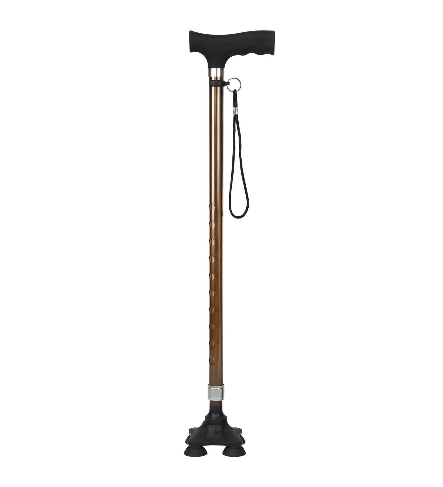 Four-Legged Elderly Crutches Aluminum Alloy Anti-Slip Telescopic Walking Stick for The Elderly Lightweight and Durable 10 Levels of Adjustment Interesting Brown - Buy Online on GoSupps.com