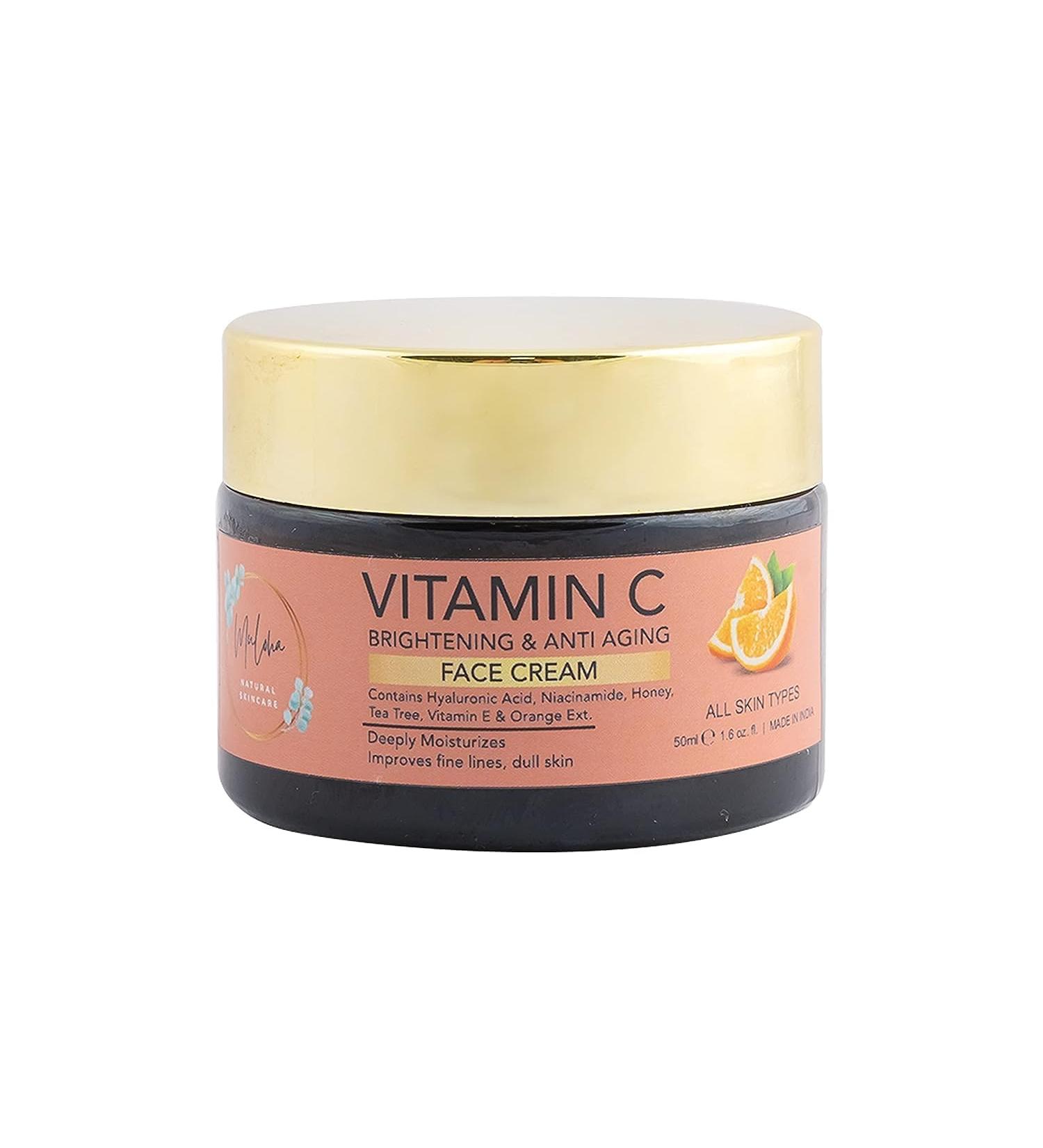Vitamin C Face Cream for All Skin Types - 50g | Hydrating & Brightening for Men & Women - Shop Internationally - Buy Online on GoSupps.com