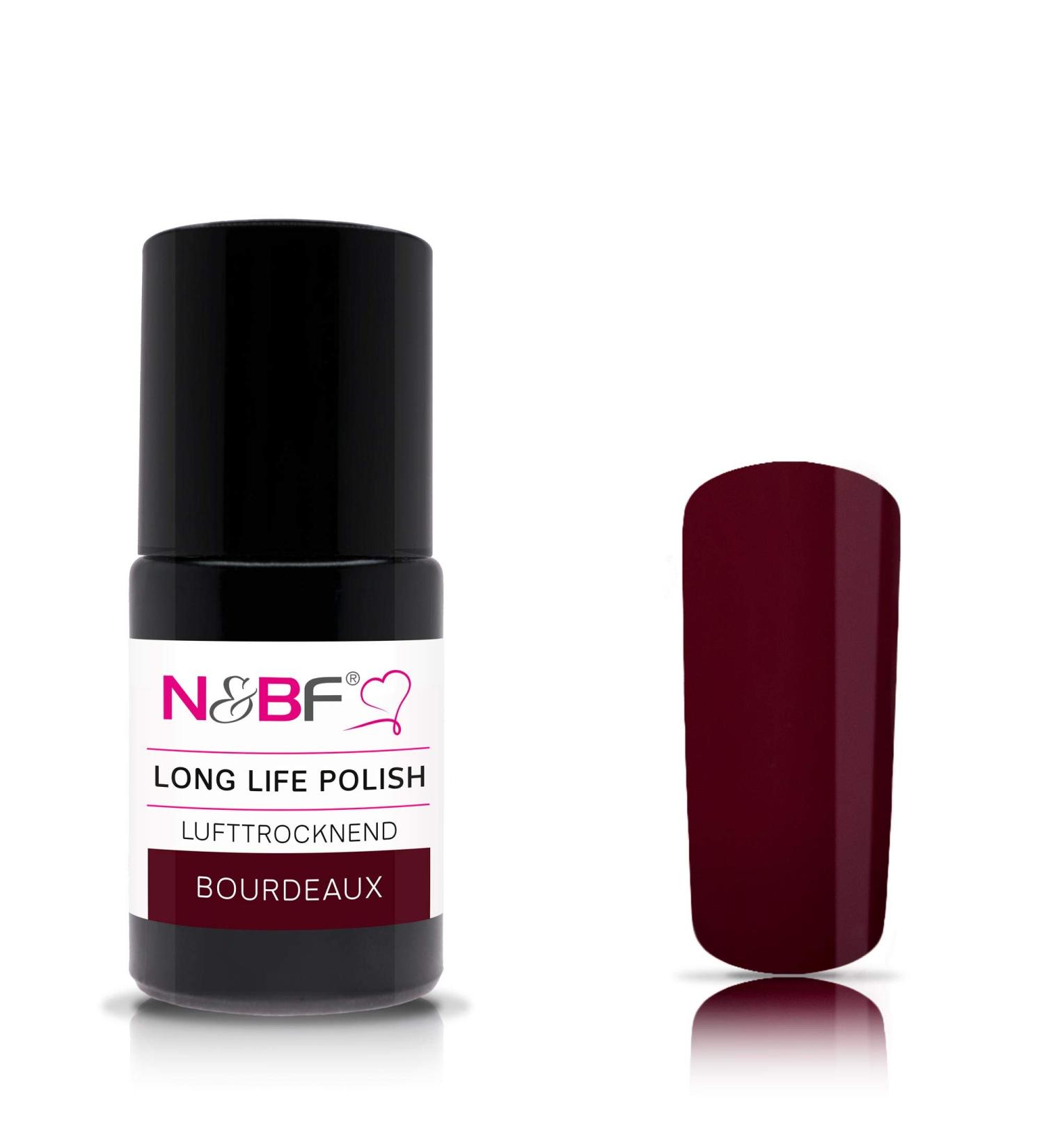 Buy N&BF Long Life Nail Polish 15ml - Vegan & 7-Free Bordeaux Red | Durable Air-Drying Gel-Like Finish | Made in Germany - International Shipping Available - Buy Online on GoSupps.com