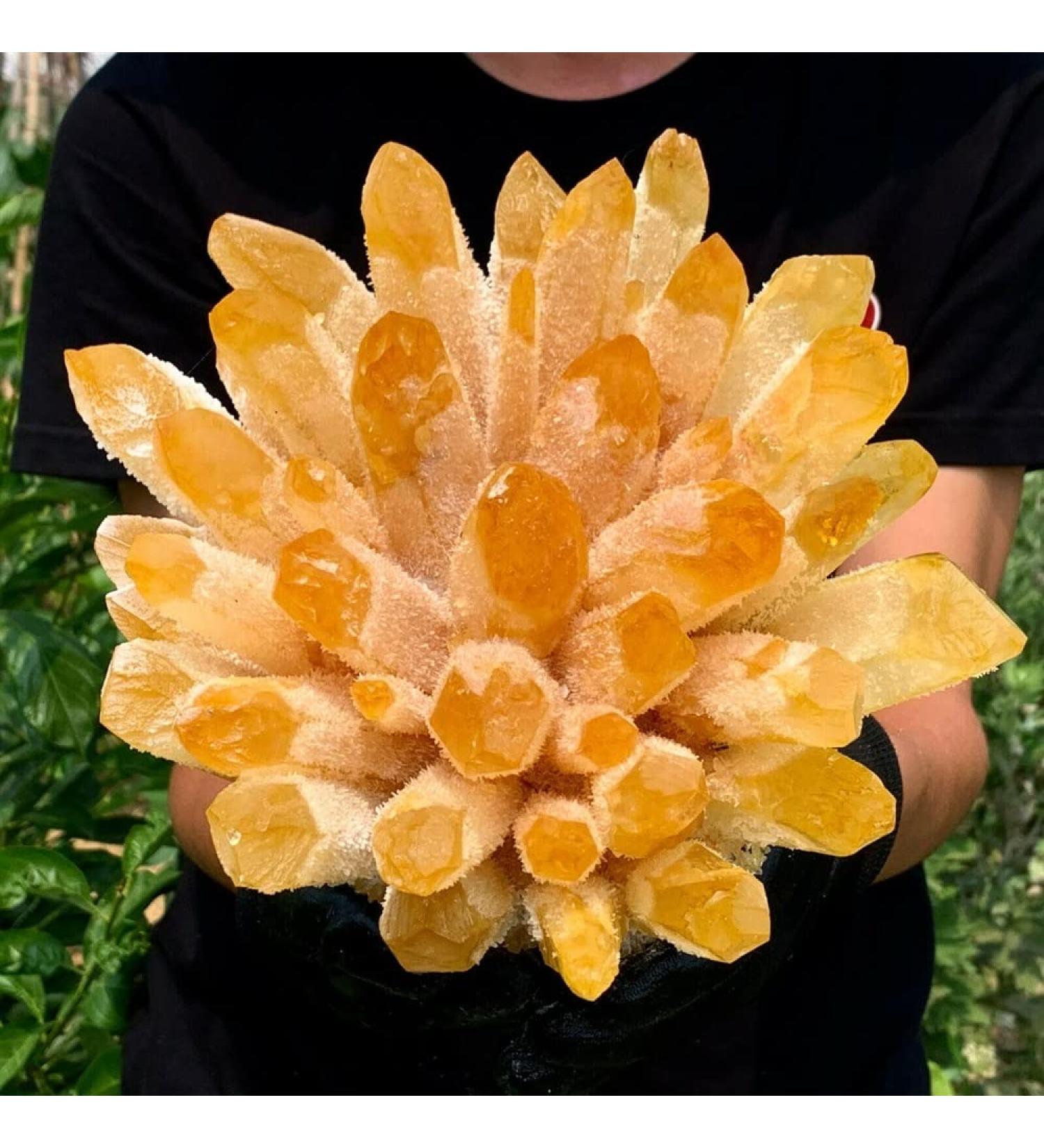Natural Yellow Phantom Quartz Crystal Cluster Specimen Crystal Cluster (Size : 500-550g) - Buy Online on GoSupps.com