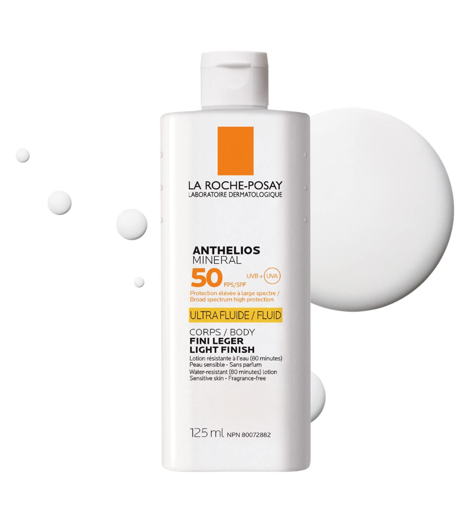 La Roche-Posay Body Sunscreen Anthelios Sunscreen Broad Spectrum UVA & UVB Sun Protection Fragrance-Free Non-Comedogenic Non Greasy Hypoallergenic Travel Sunscreen Dermatologist Recommended MINERAL SUNSCREEN SPF 50 - Buy Online on GoSupps.com