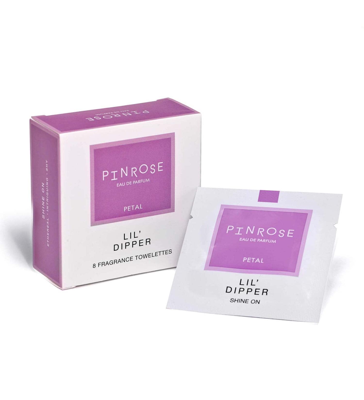 PINROSE Perfumes Lil' Dipper - Eau de Parfum Petals (Fragrance Towelettes) - Vegan Cruelty-free and Hypoallergenic with Essential Oils - Notes of Lemon Sandalwood Violet Lavendar and Musk Lil' Dipper 8 Count (Pack of 1) - Buy Online on GoSupps.com