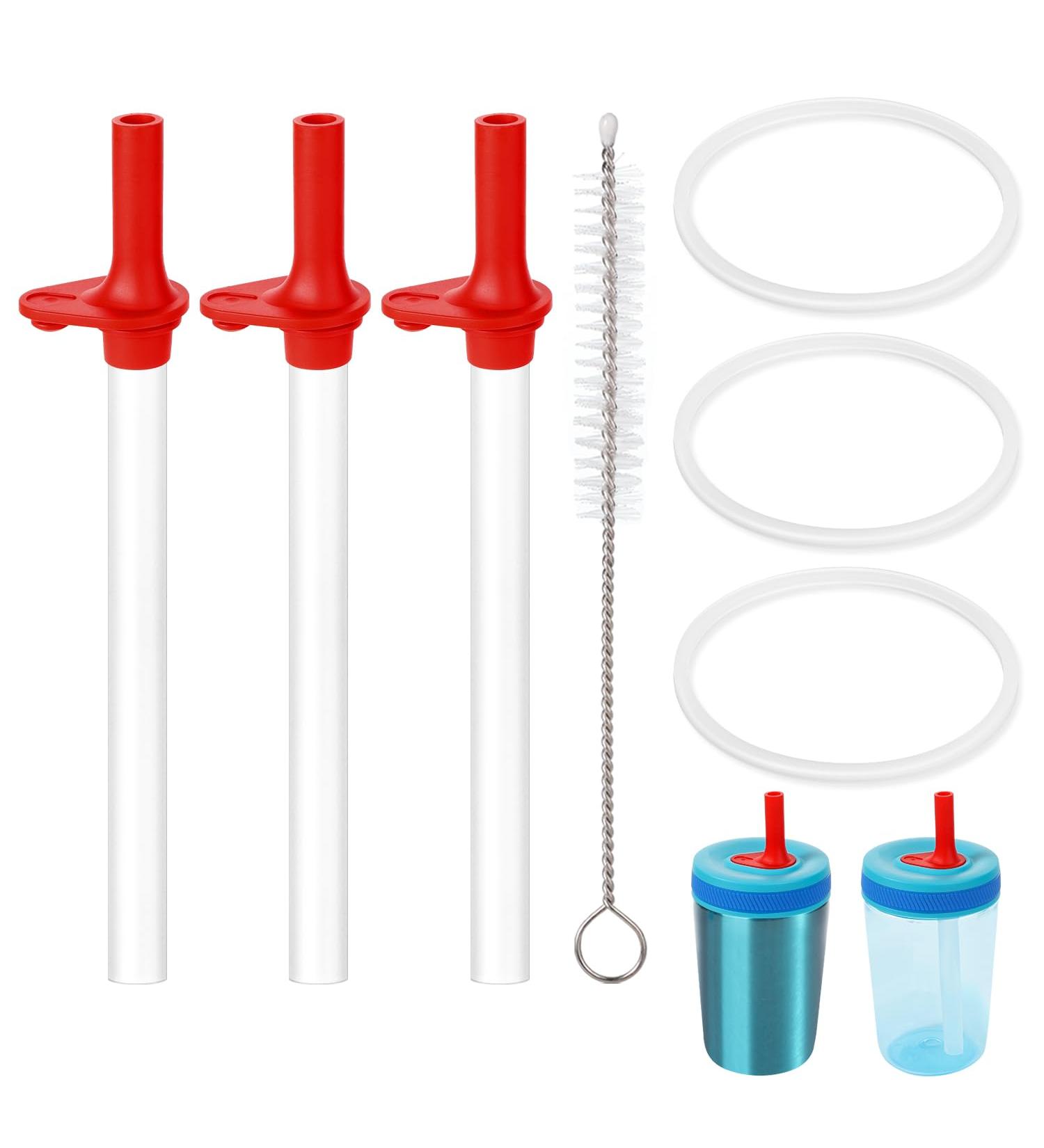3st Replacement Straws for ZAK Cups | Bite Valve for ZAK Designs Kelso Kids 15oz | BPA-Free Accessories with Brushes & Seals - Buy Online on GoSupps.com