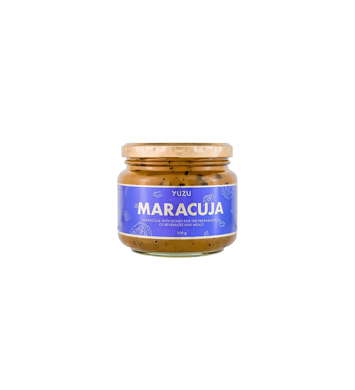 Maracuja with honey for hot and cold drinks and dishes perfect for barbecue. Maracuja product with exotic and aromatic taste vitamins antioxidants and fiber supports immunity 550 g - Buy Online on GoSupps.com