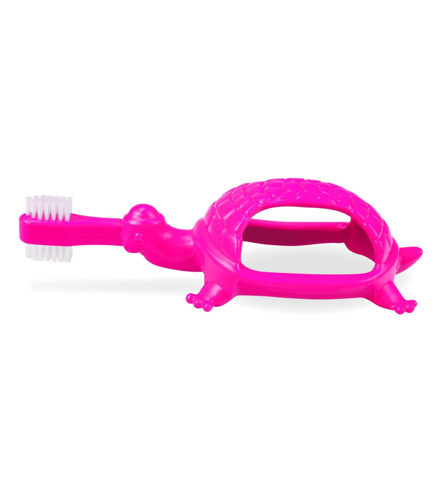 Wellsamed Baby Toothbrush Turtle Pink - Gentle Cleaning for First Milk Teeth | International Shipping - Buy Online on GoSupps.com