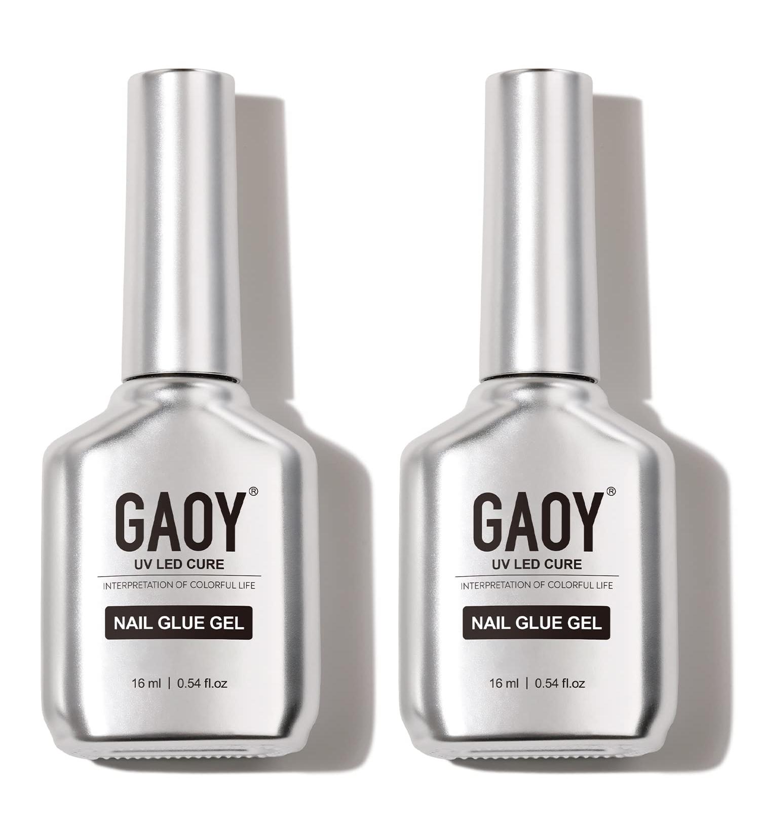 GAOY 2Pcs 16ml Gel Nail Glue for Acrylic Nails Tips - 2 in 1 Base Gel, Nail Lamp Needed - Buy Online on GoSupps.com