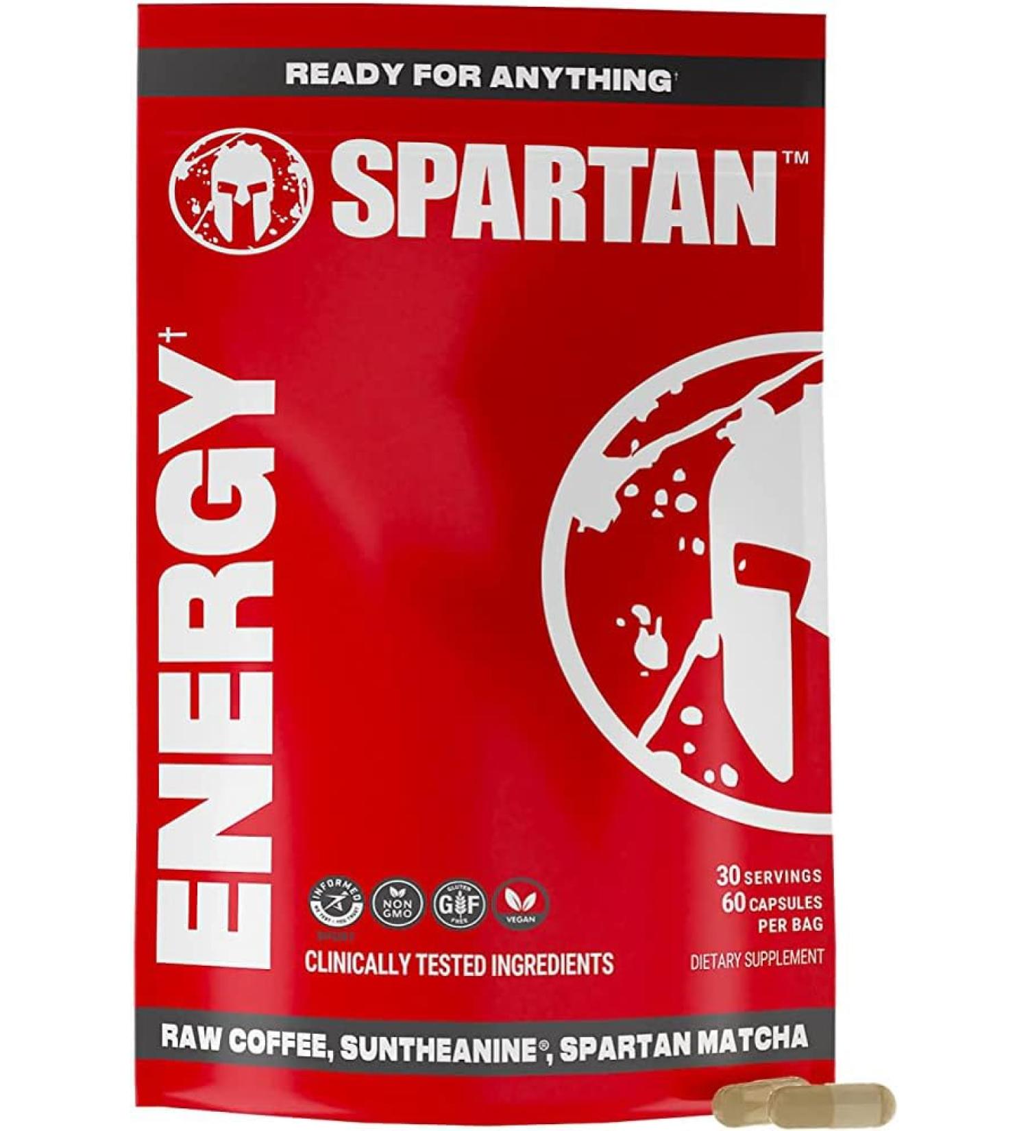 Shop Spartan Energy Capsules - Natural Long-Lasting Energy with Caffeine & Matcha | 60 Count - Buy Online on GoSupps.com