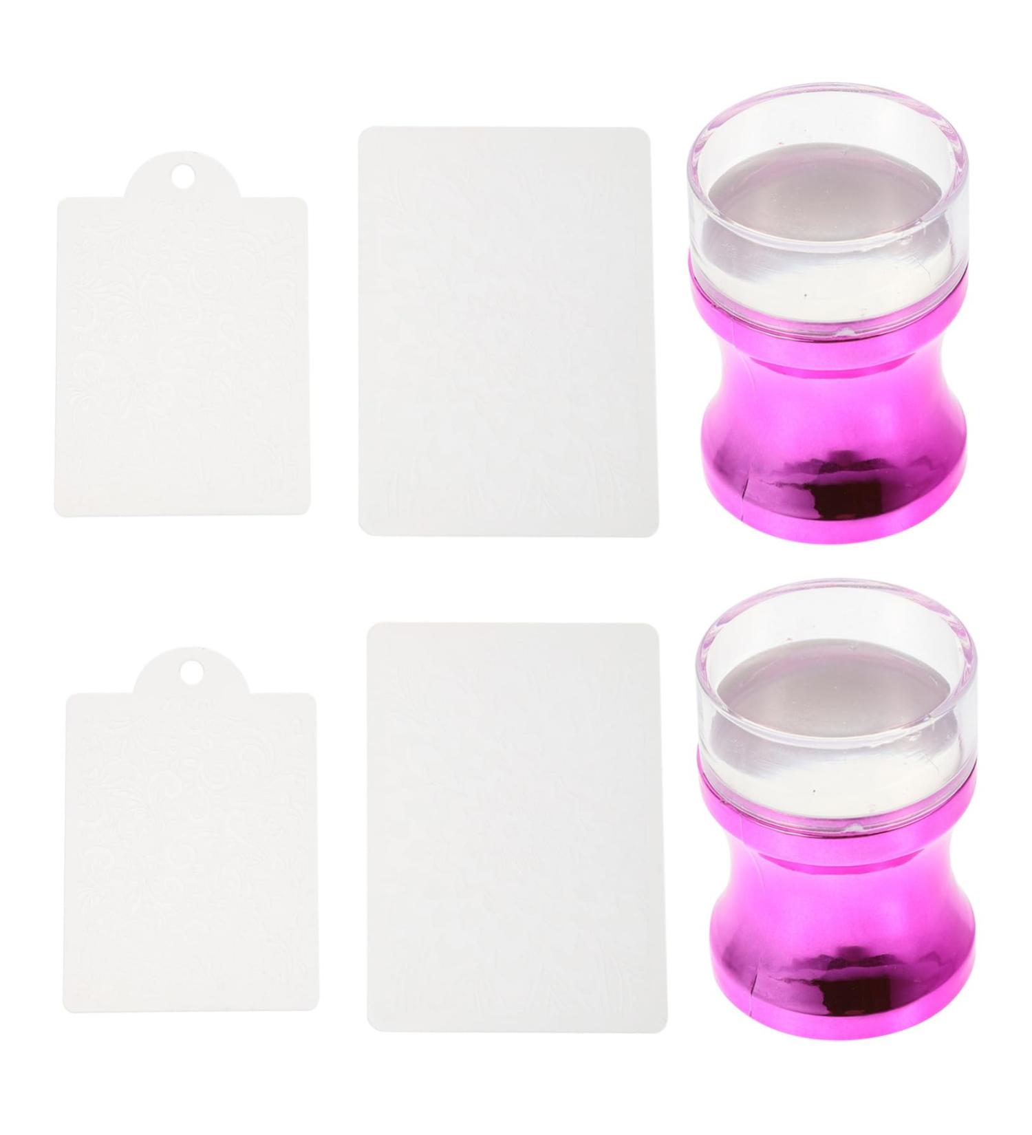 Healeved 5 Sets Nail Art Silicone Stamp Manicure Stamper Manicure Stamping Tool Nail Kits Nail Art Printer Silicone Manicure Printing Stamper Silica Gel Scraper Set Purple Metallic Color - Buy Online on GoSupps.com
