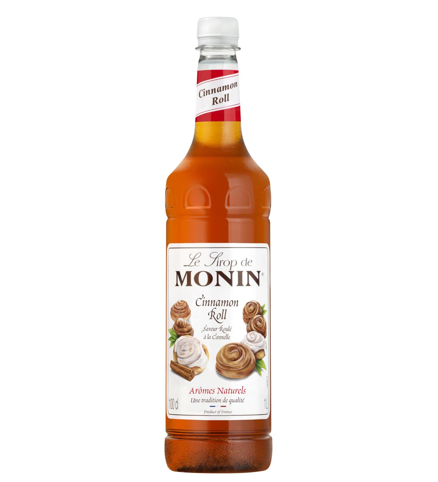 MONIN Premium Cinnamon Roll Sugar Syrup for Coffee and Cocktails Vegan-Friendly Allergen-Free Natural Flavours and Colourings 1L