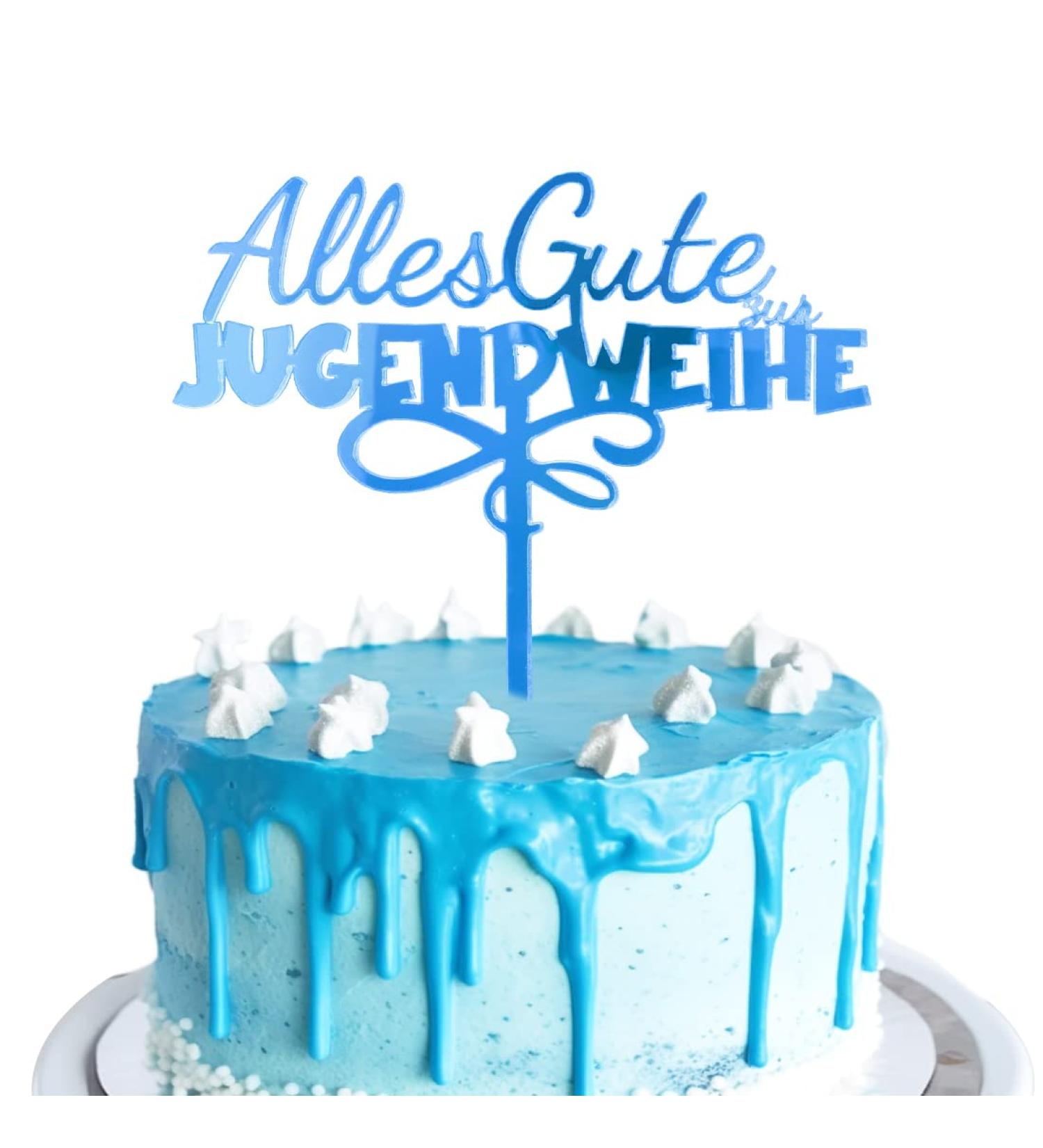 Shop Youth Consecration Cake Topper - Blue Acrylic Decoration for Boys & Girls Birthday Cakes - Buy Online on GoSupps.com