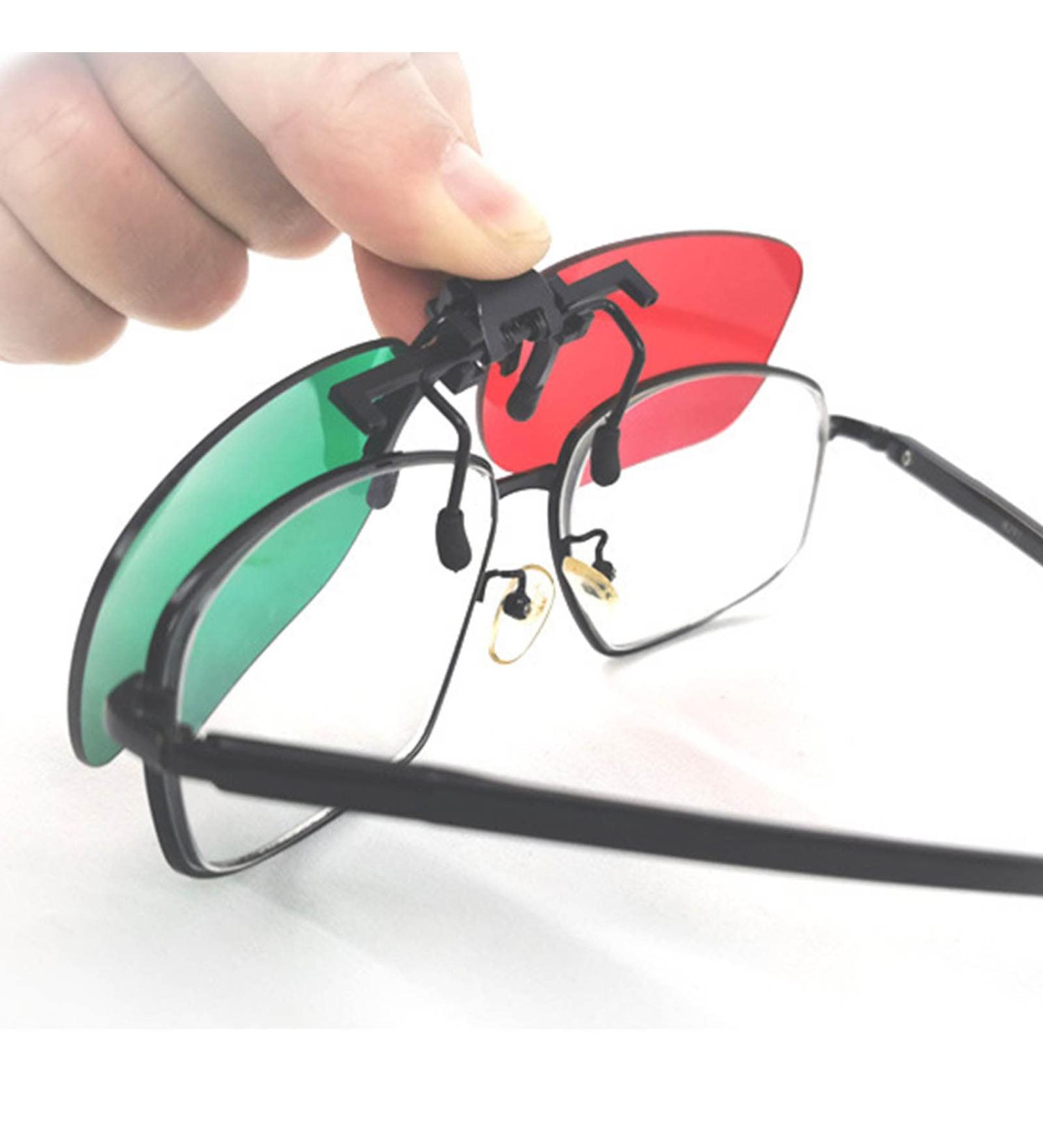 Red Green Clip-On Amblyopia Glasses - Left Green with Glasses Box | International Shipping Available - Buy Online on GoSupps.com
