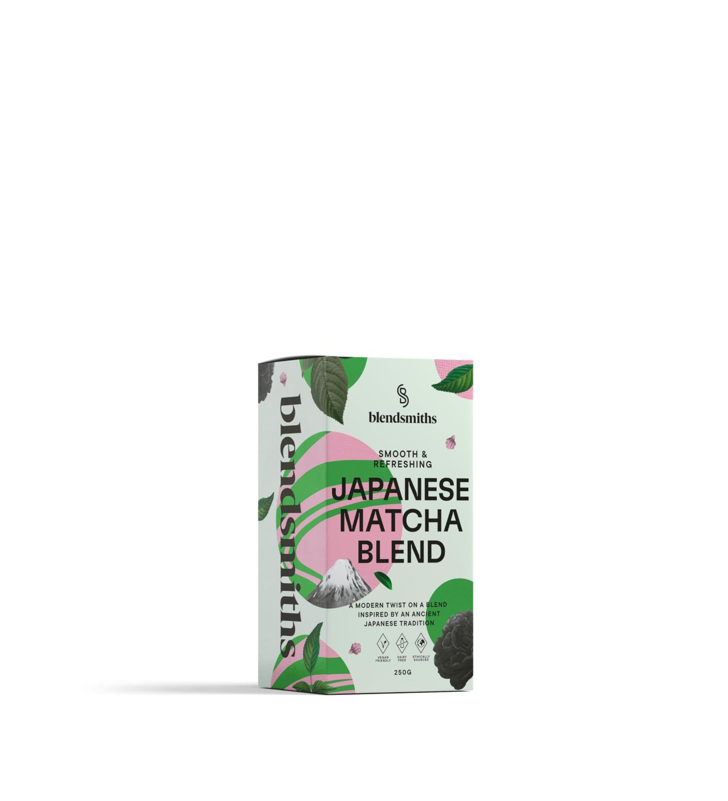 BLENDSMITHS | Japanese Matcha Blend | Matcha Green Tea Blend | 250g Box - 30 servings 250g Bag