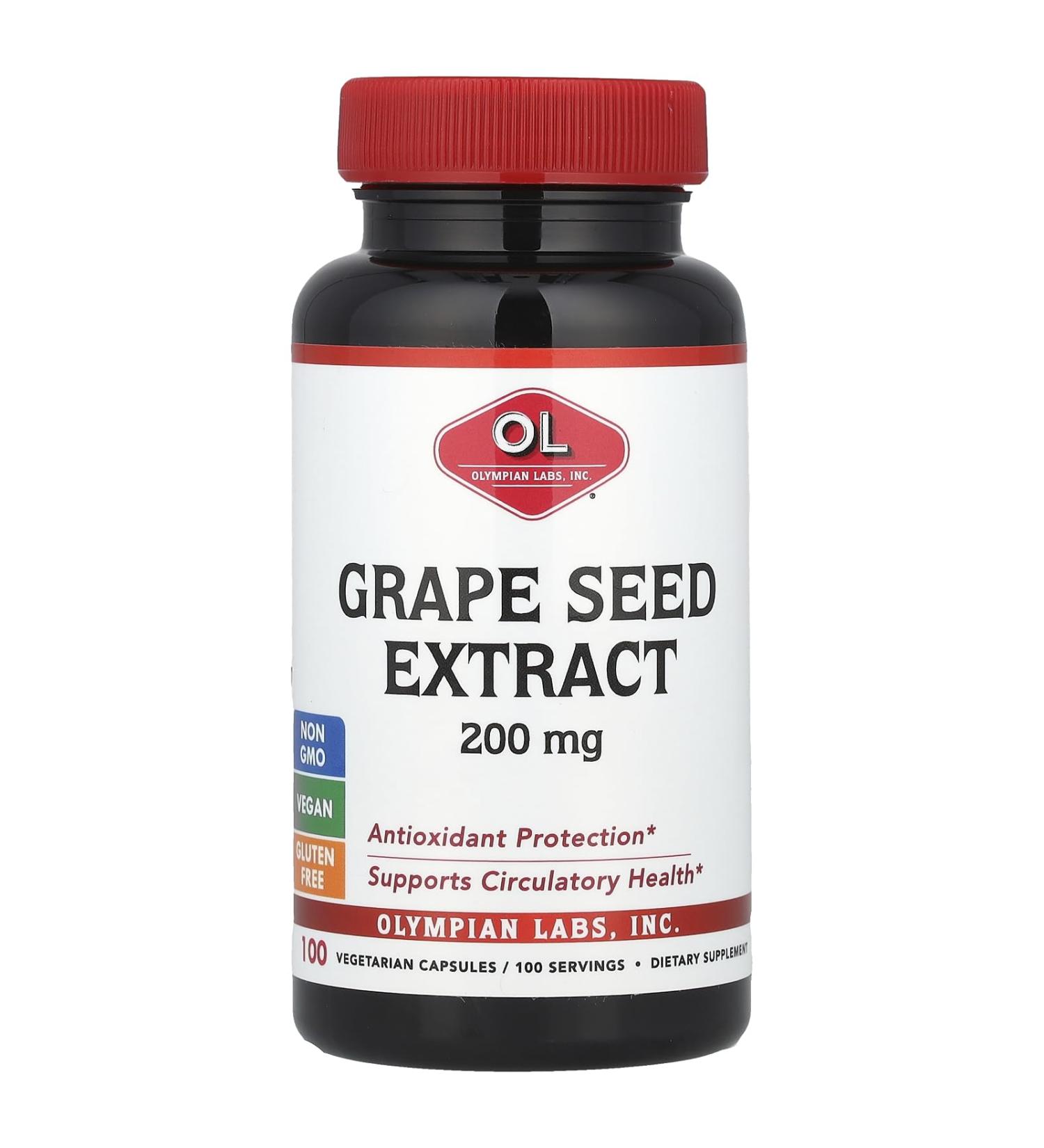 Olympian Labs Grape Seed Extract 200 mg 100 Vegetarian Capsules
