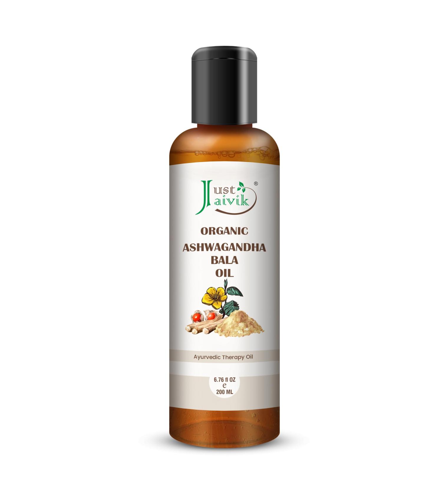 Organic Ashwagandha Bala Oil 200ML - Ayurvedic Massage Oil for Relaxation & Stress Relief - International Shipping Available - Buy Online on GoSupps.com