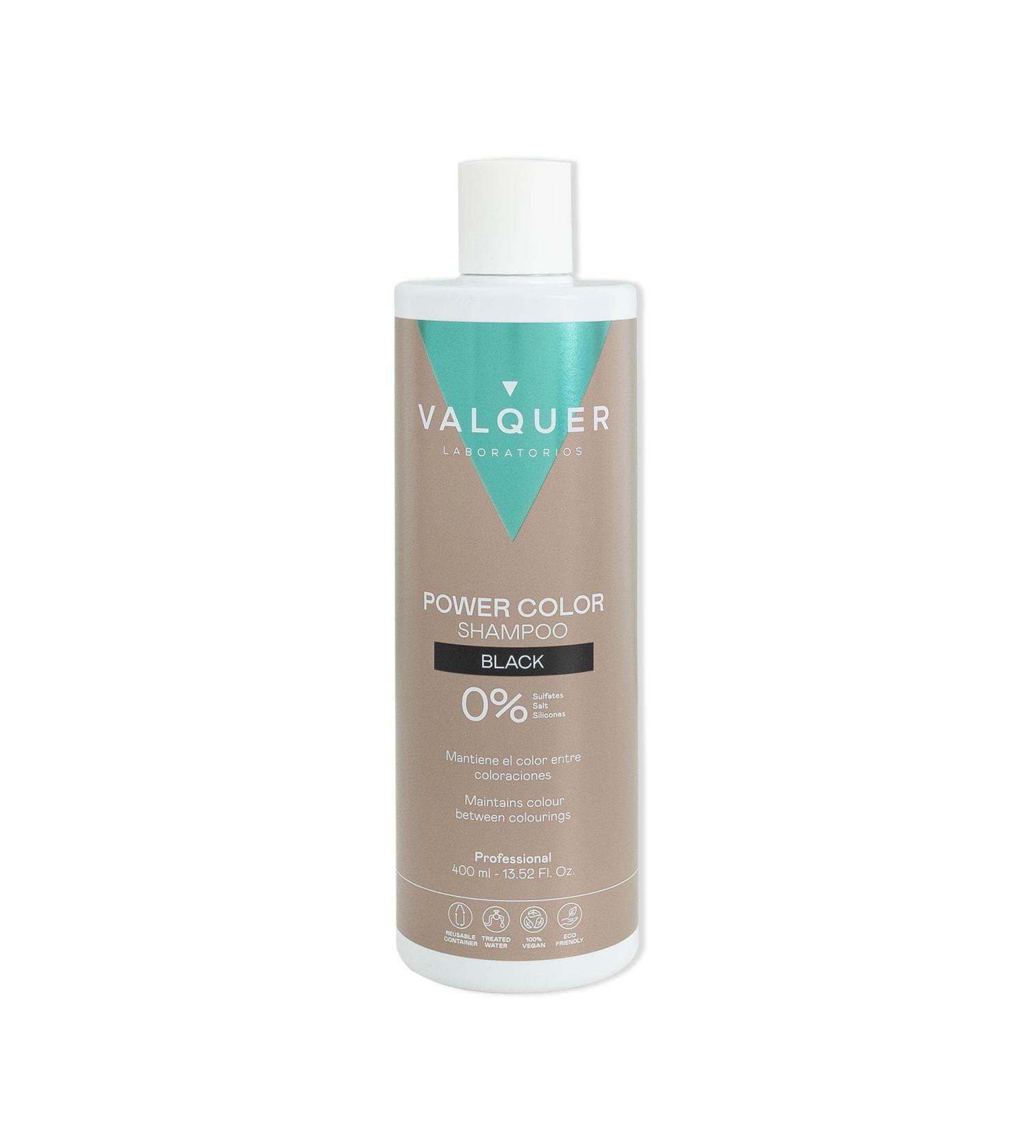 Valquer Laboratorios VALQUER Power Color Black Color Enhancing Shampoo For colored or natural hair Temporary hair color with natural ingredients Sulfatefree Vegan 400 ml - Buy Online on GoSupps.com